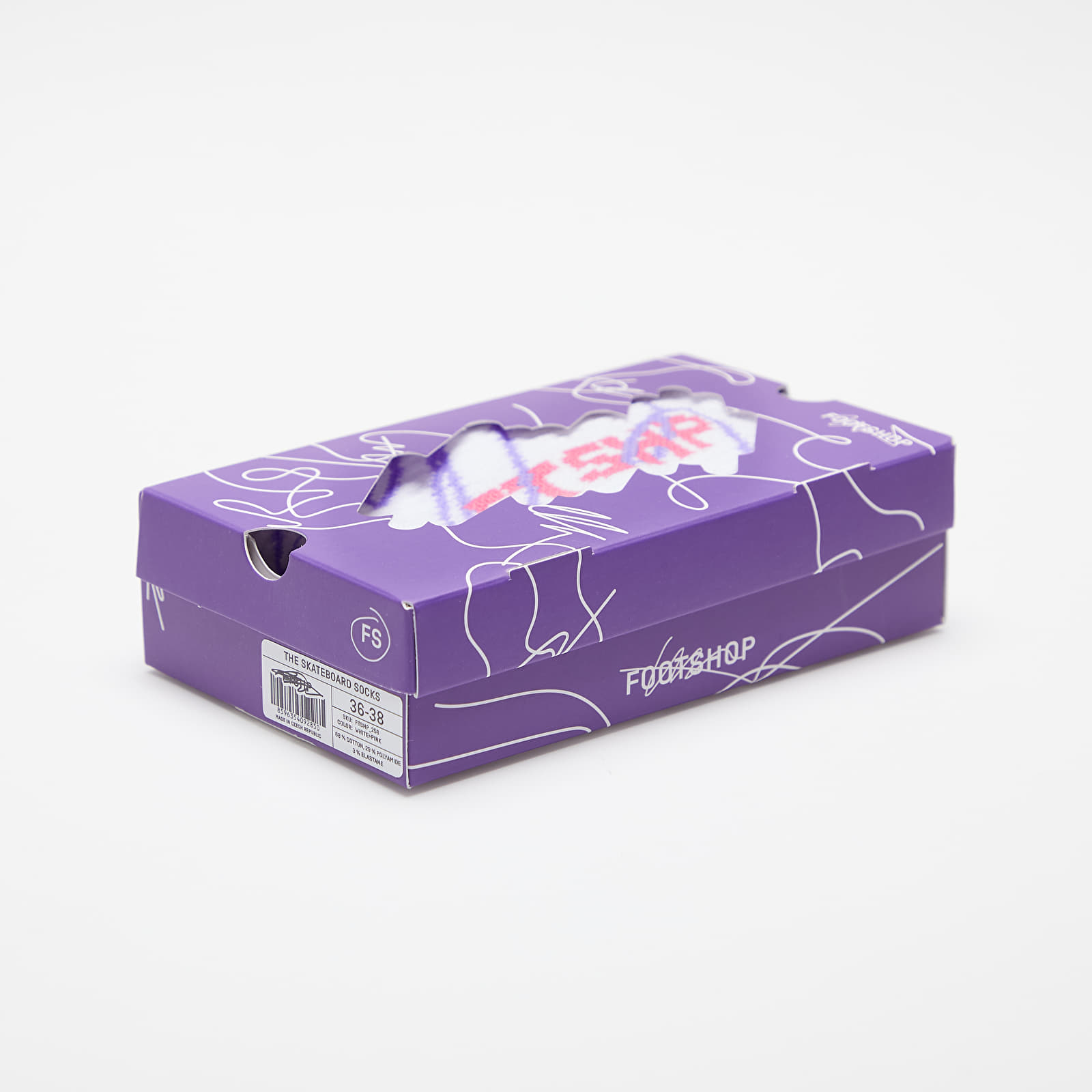 Socks Footshop The Skateboard Socks White/ Pink