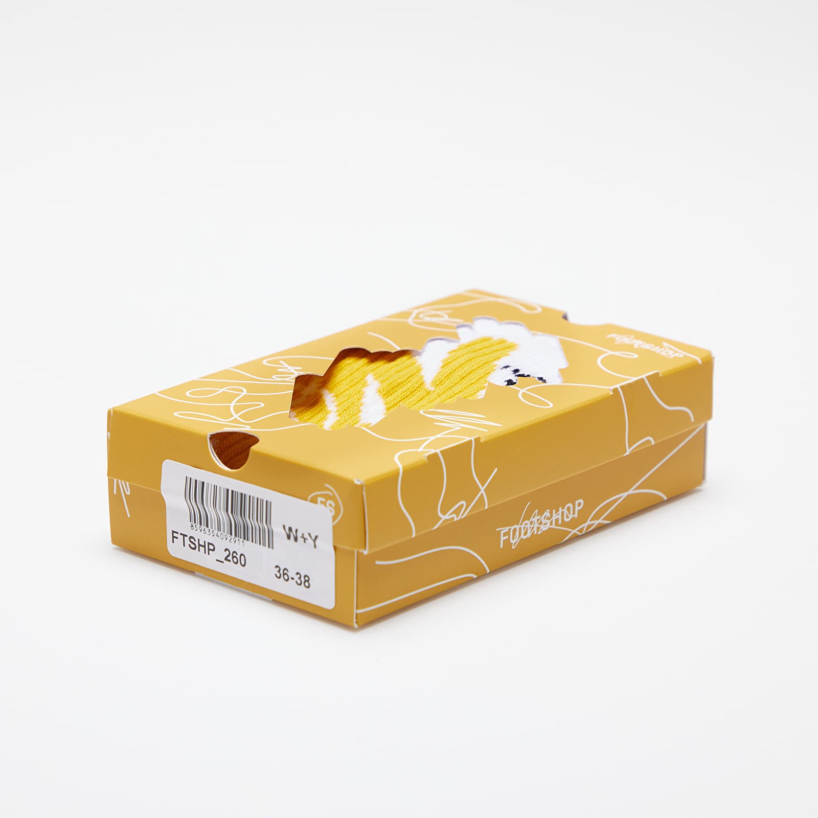 Șosete Footshop The "Basketball" Socks White/ Yellow