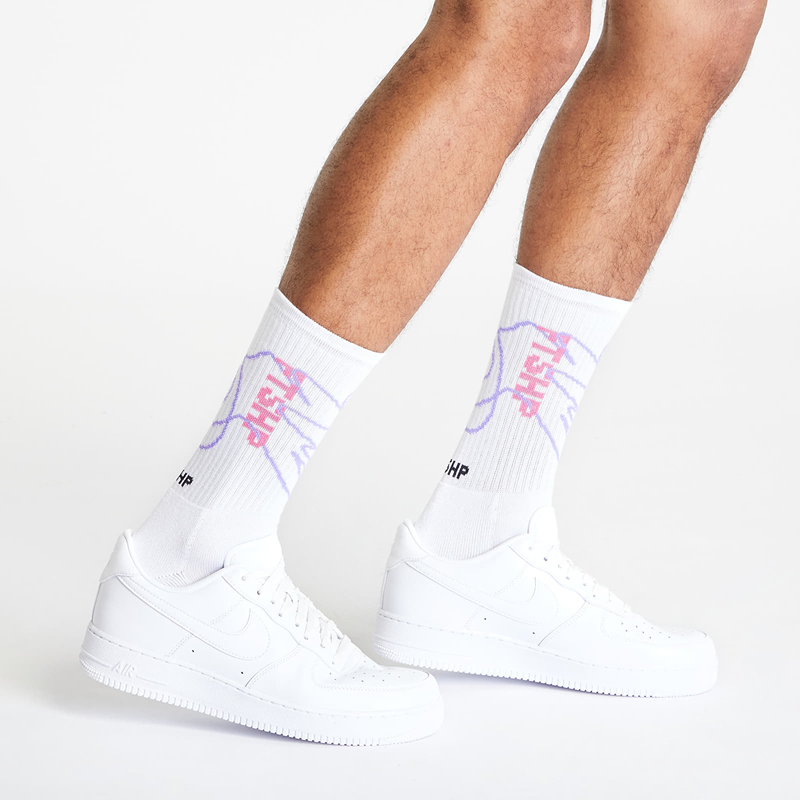 Socks Footshop The Skateboard Socks White/ Pink