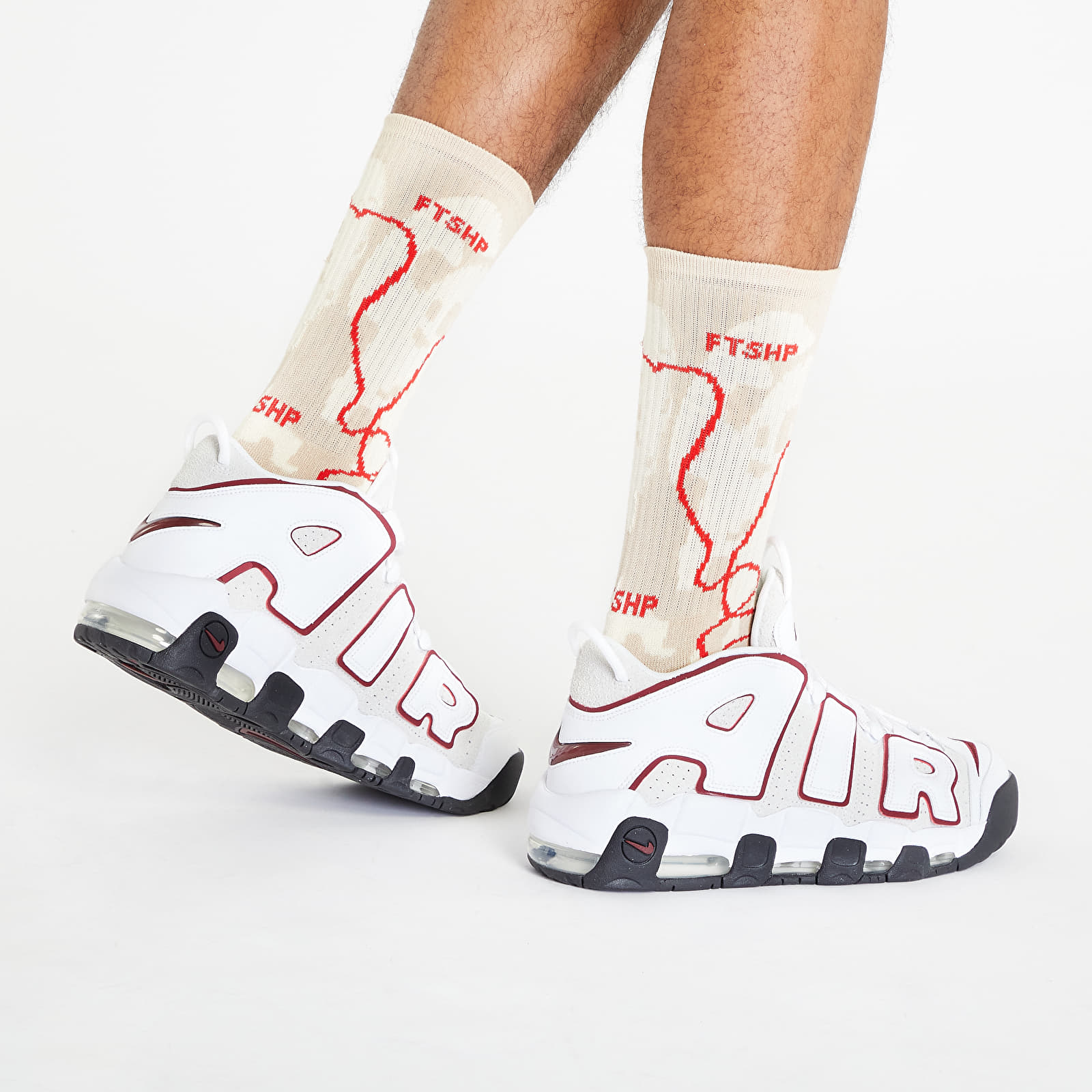 Zoknik Footshop Giza Desert Socks Ecru/ Red