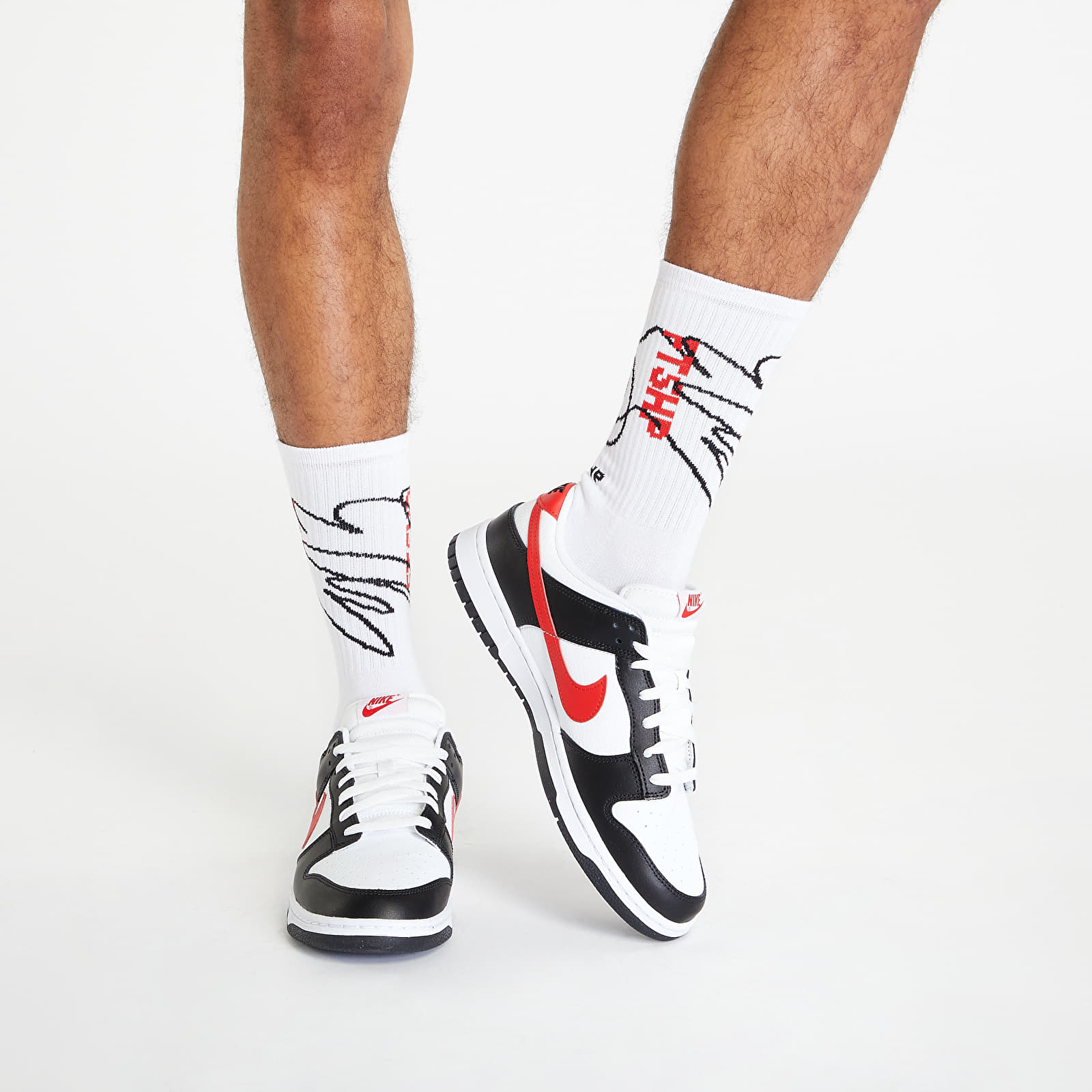 Ponožky Footshop The Skateboard Socks White/ Red