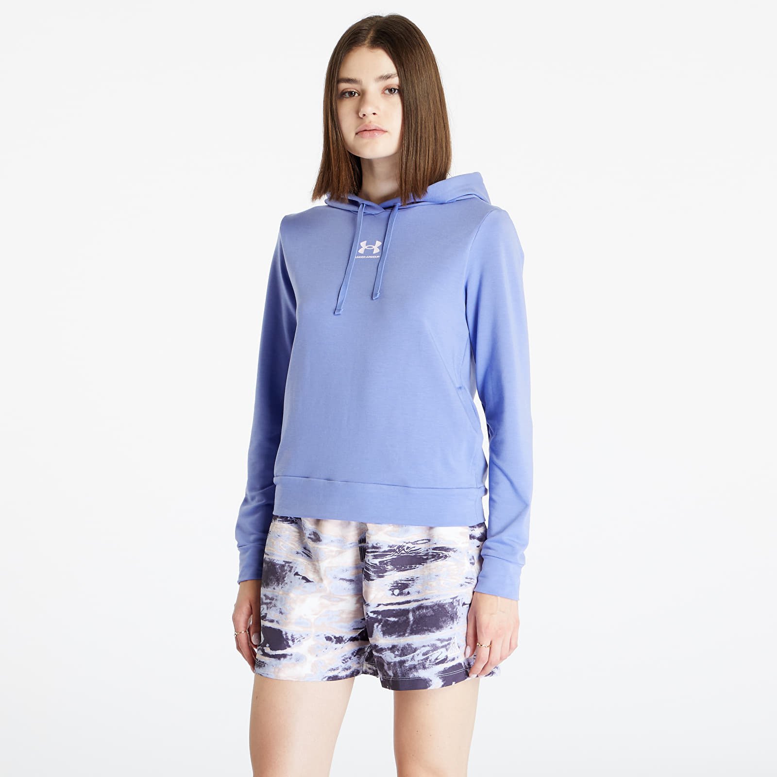 Under Armour - rival terry hoodie baja blue/ white