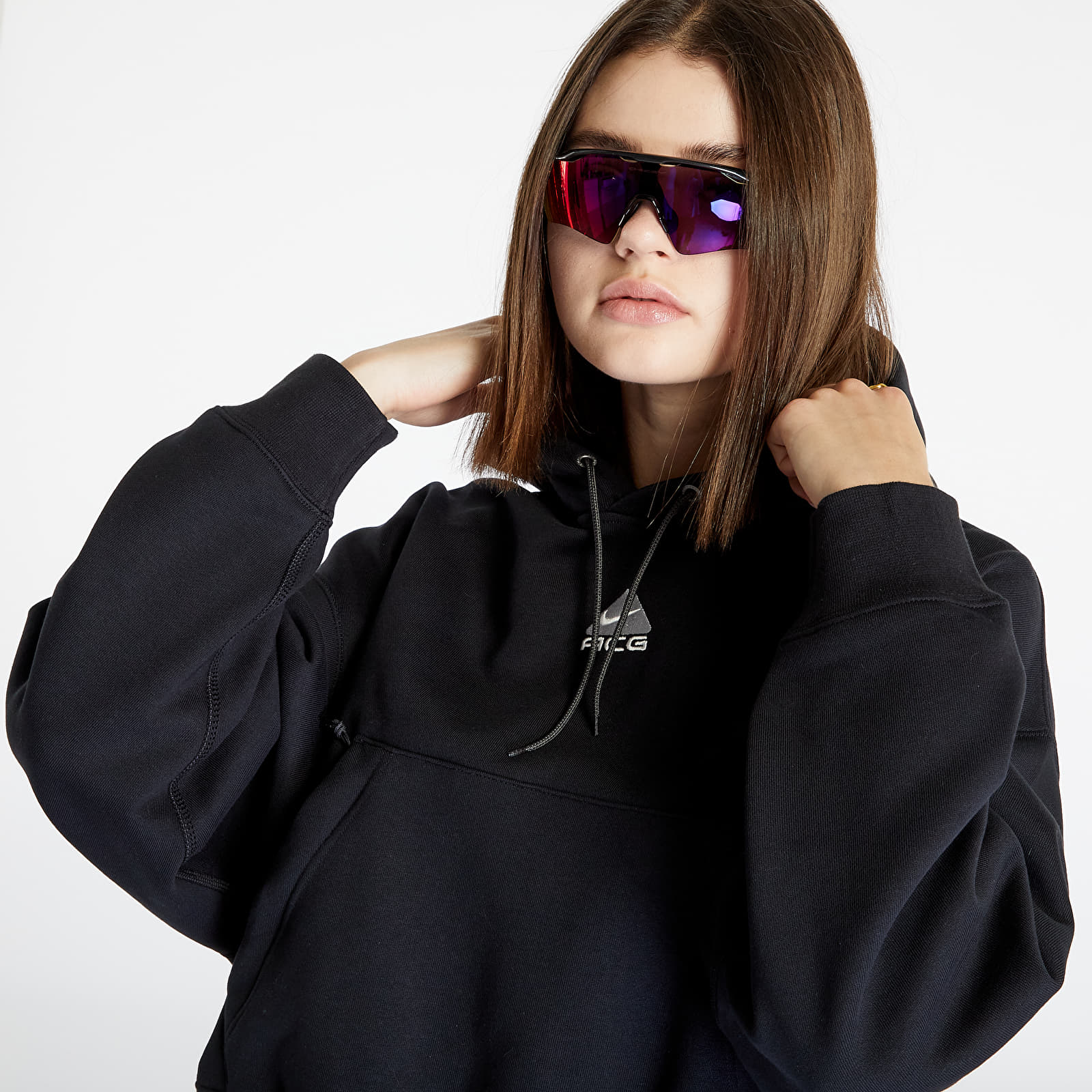 Bluzy Nike ACG Therma-FIT Women's "Tuff Knit" Fleece Hoodie Black/ Summit White