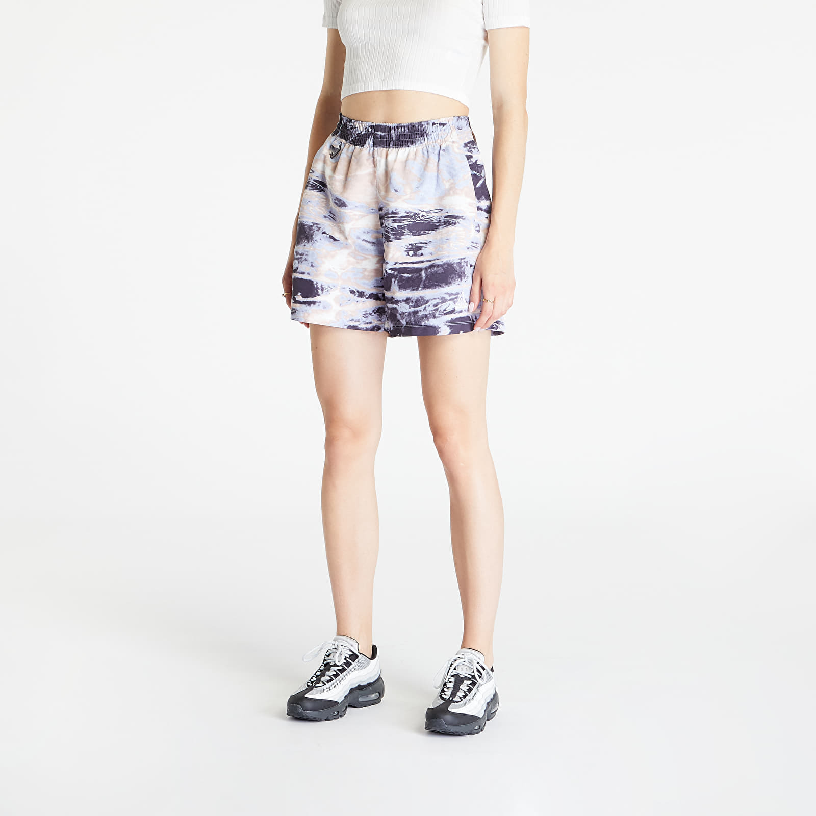 Levně Nike ACG Women's Oversized Allover Print Shorts Gridiron/ Summit White