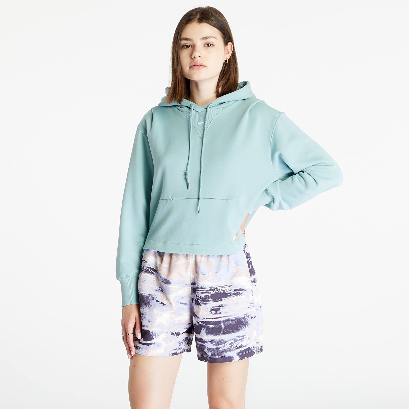 Nike - sportswear modern fleece women's oversized french terry hoodie mineral/ jade ice