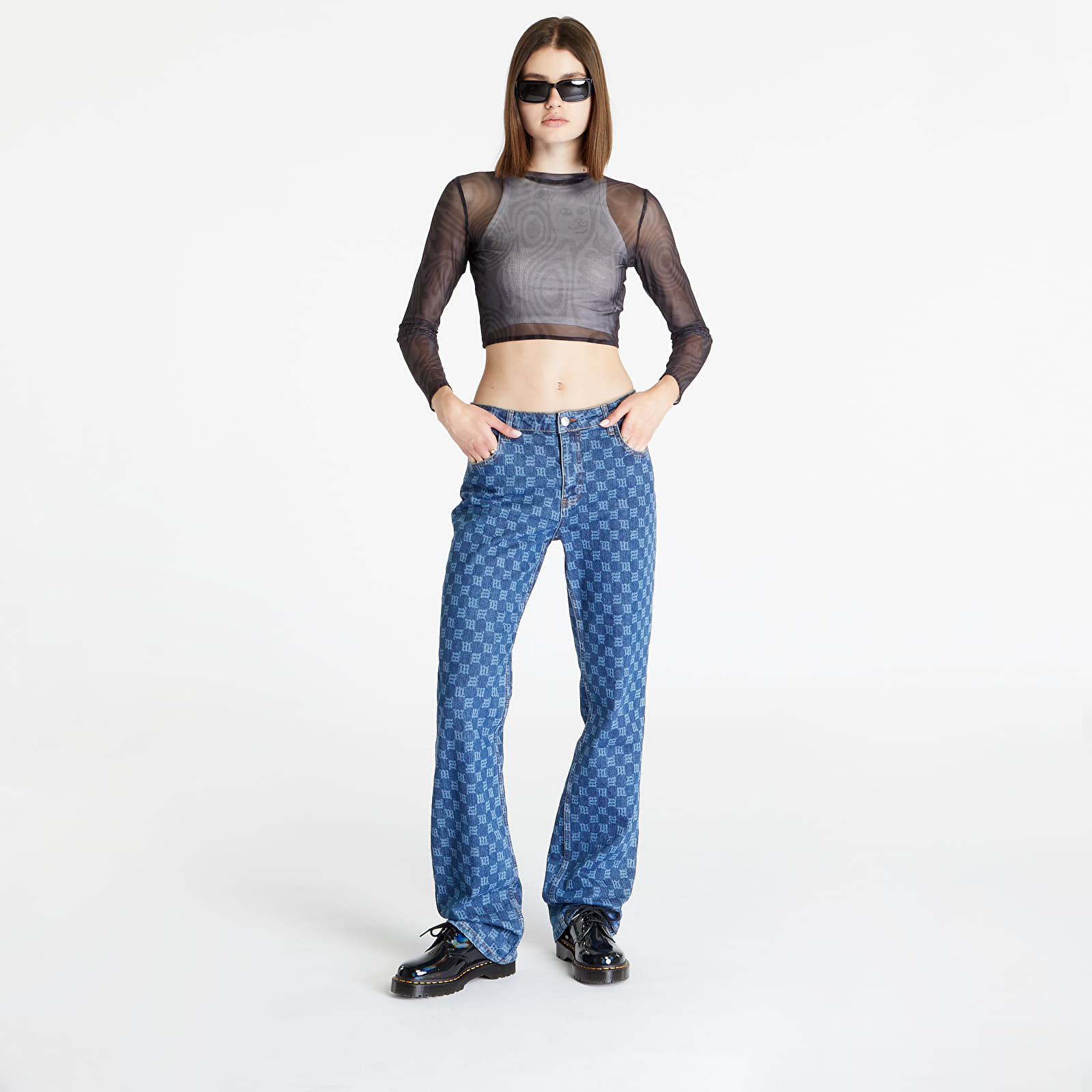 Tank Tops RIPNDIP Hypnotic Crop Mesh Long Sleeve Black