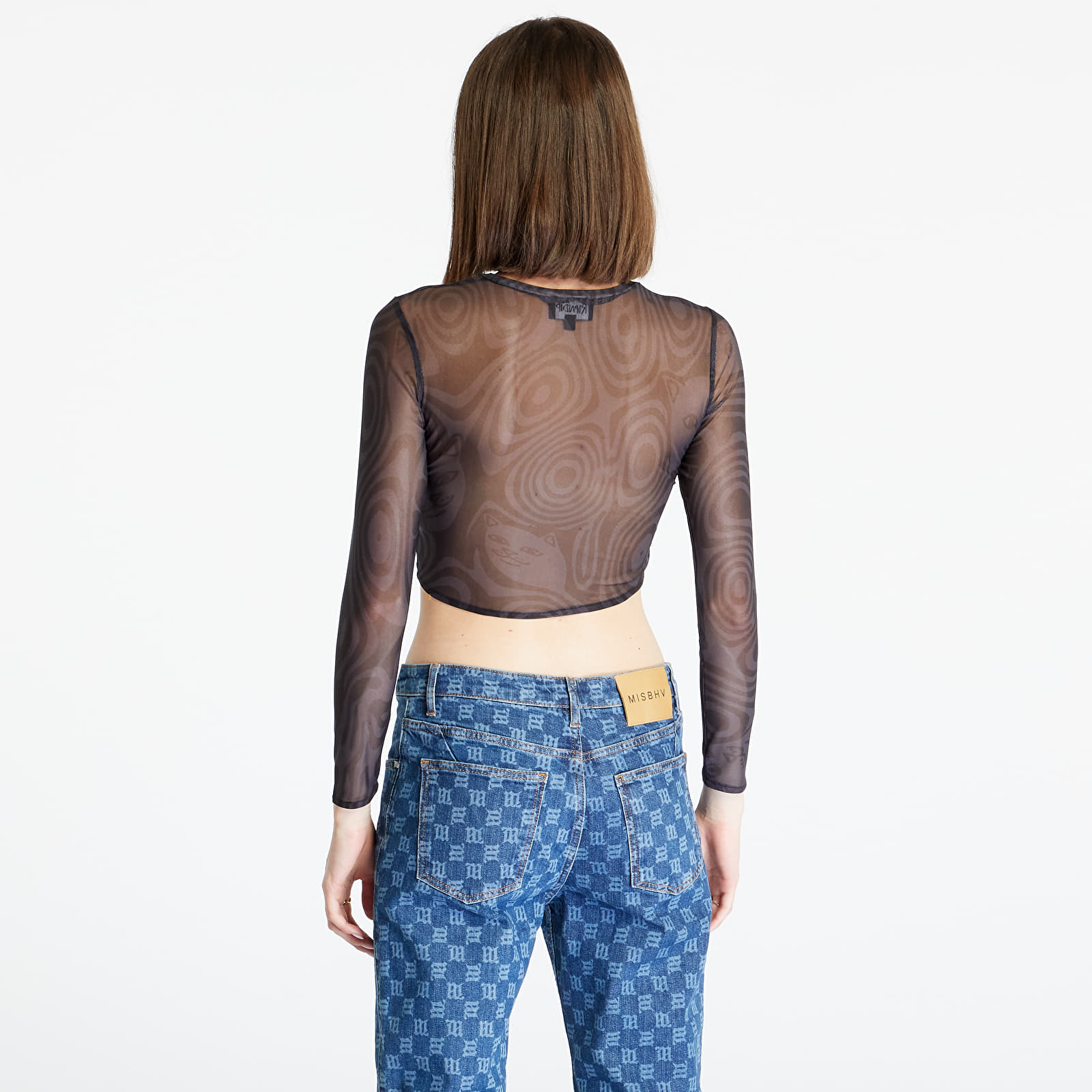 Tank Tops RIPNDIP Hypnotic Crop Mesh Long Sleeve Black