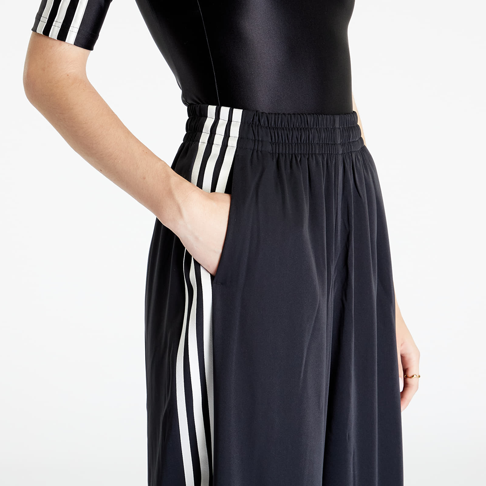 Pants and jeans adidas Blue Version Wide Leg Satin Pants Black