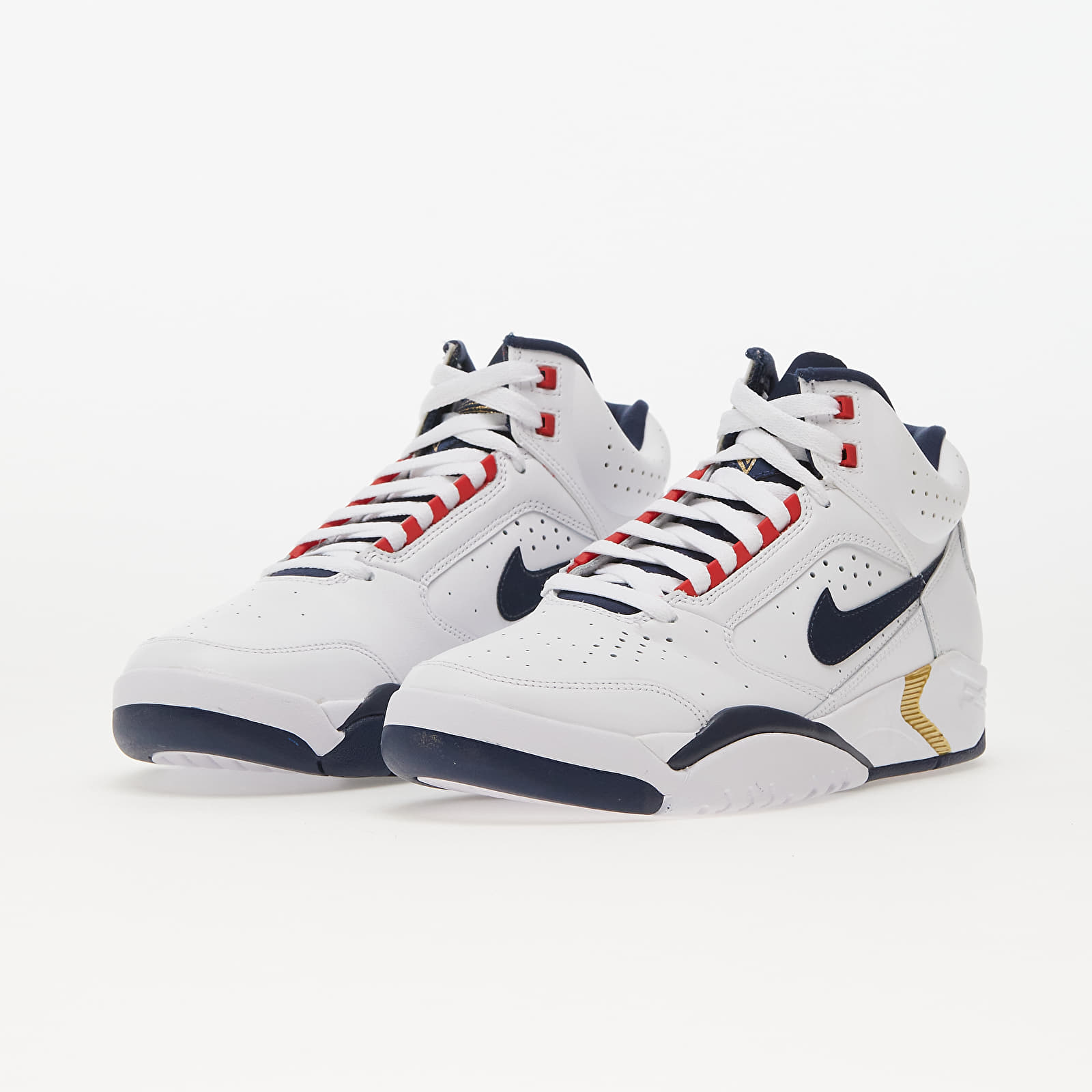 Încălțăminte și sneakerși pentru bărbați Nike Air Flight Lite Mid White/ Midnight Navy-University Red