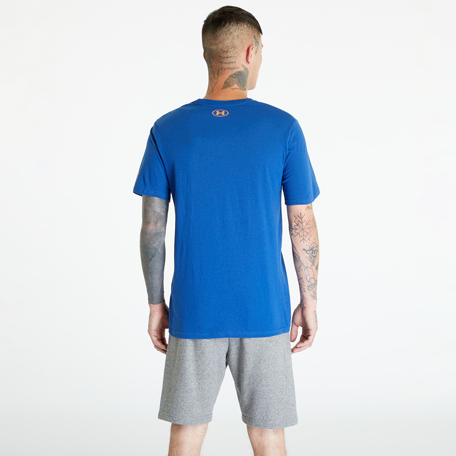 Marškinėliai Under Armour Project Rock Brahma Bull T-Shirt Blue Mirage/ Orange Blast