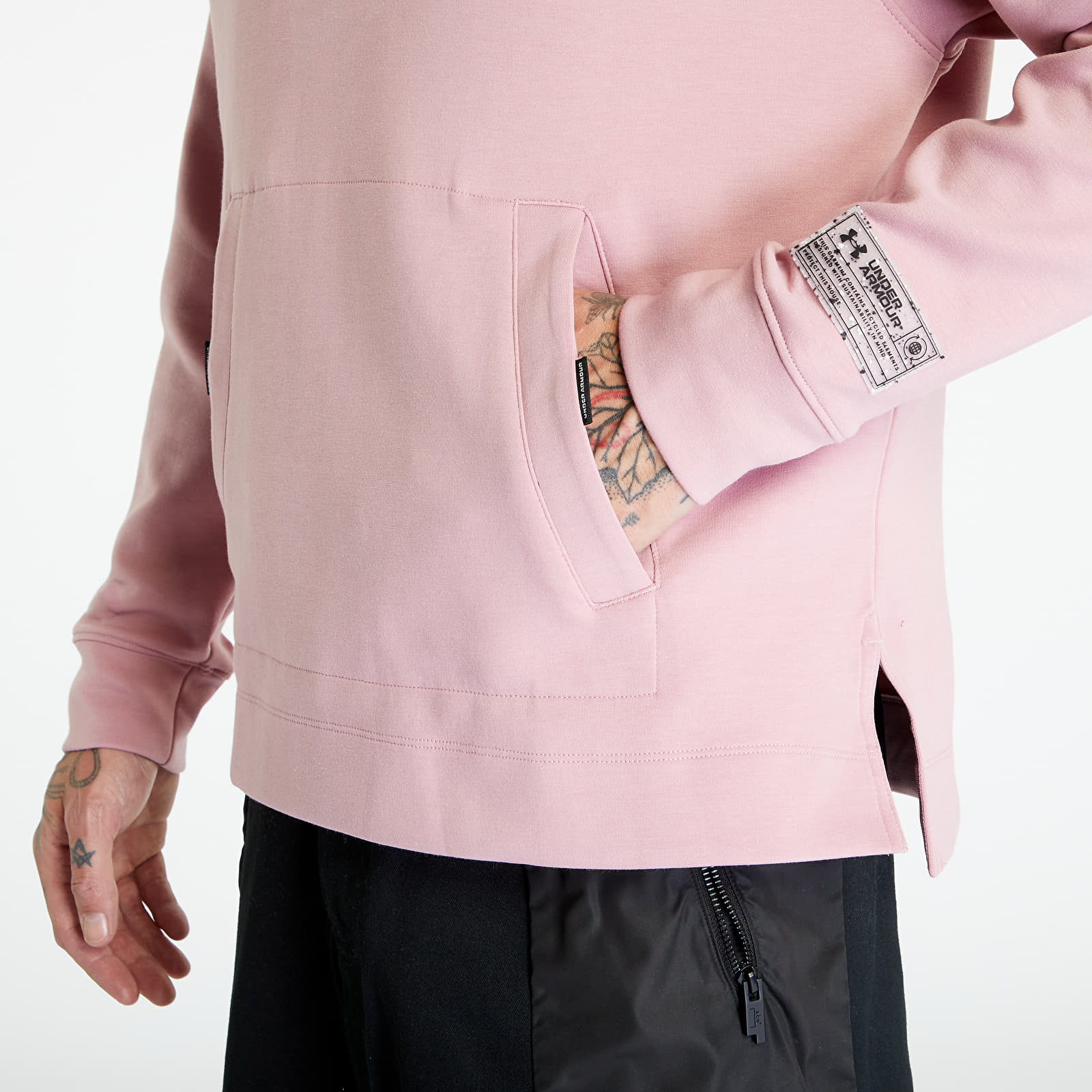 Bright pink under armour hoodie discount