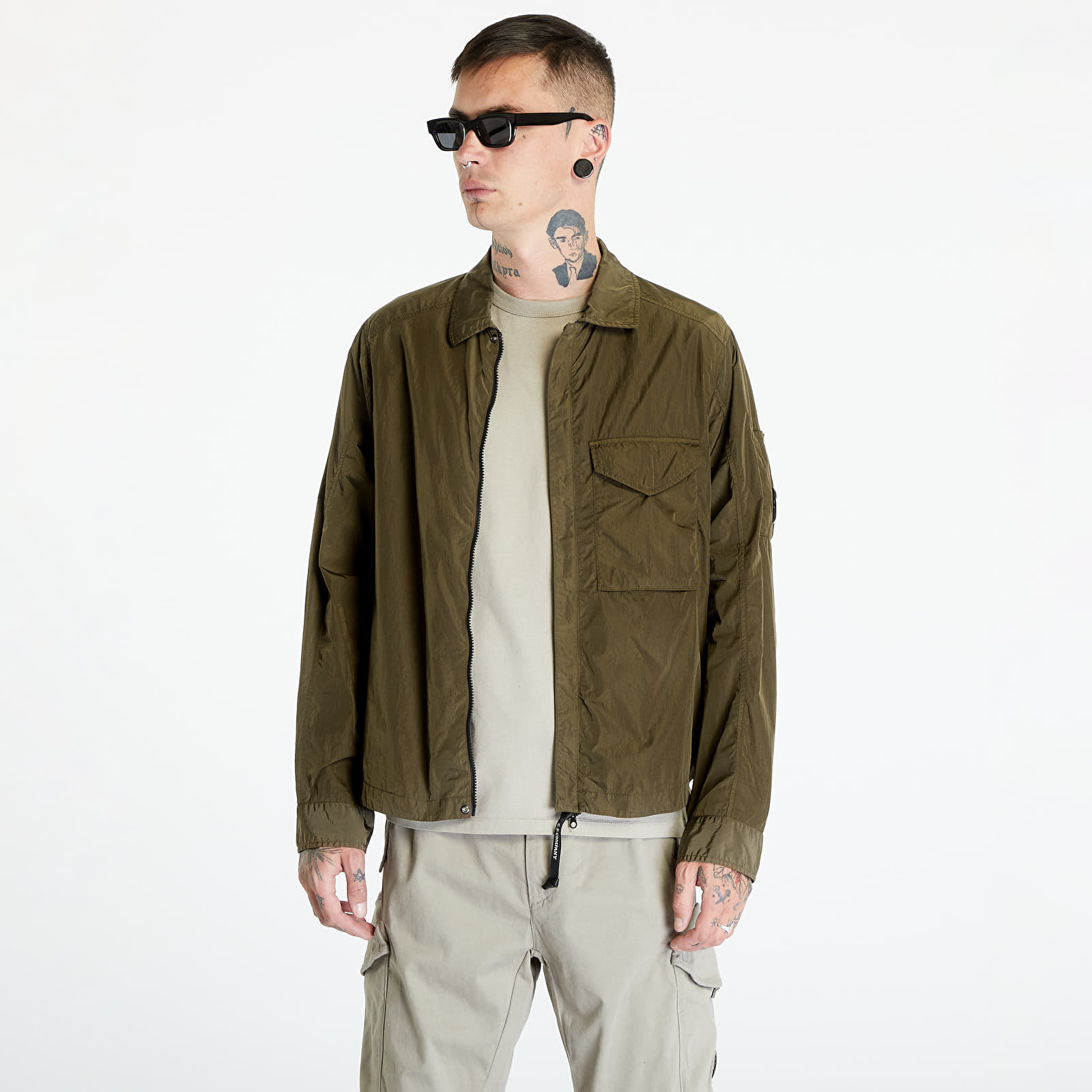 Geci C.P. Company Chrome-R Zipped Overshirt Ivy Green
