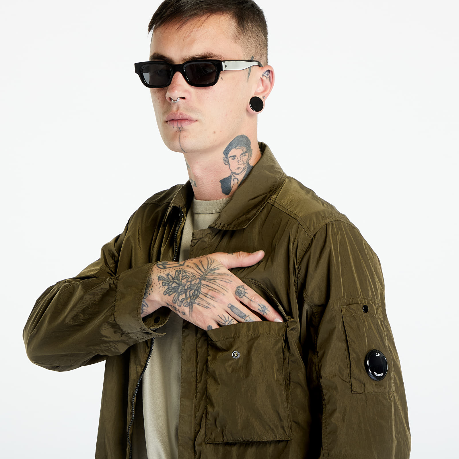 Jackets C.P. Company Chrome R Zipped Overshirt Ivy Green Footshop