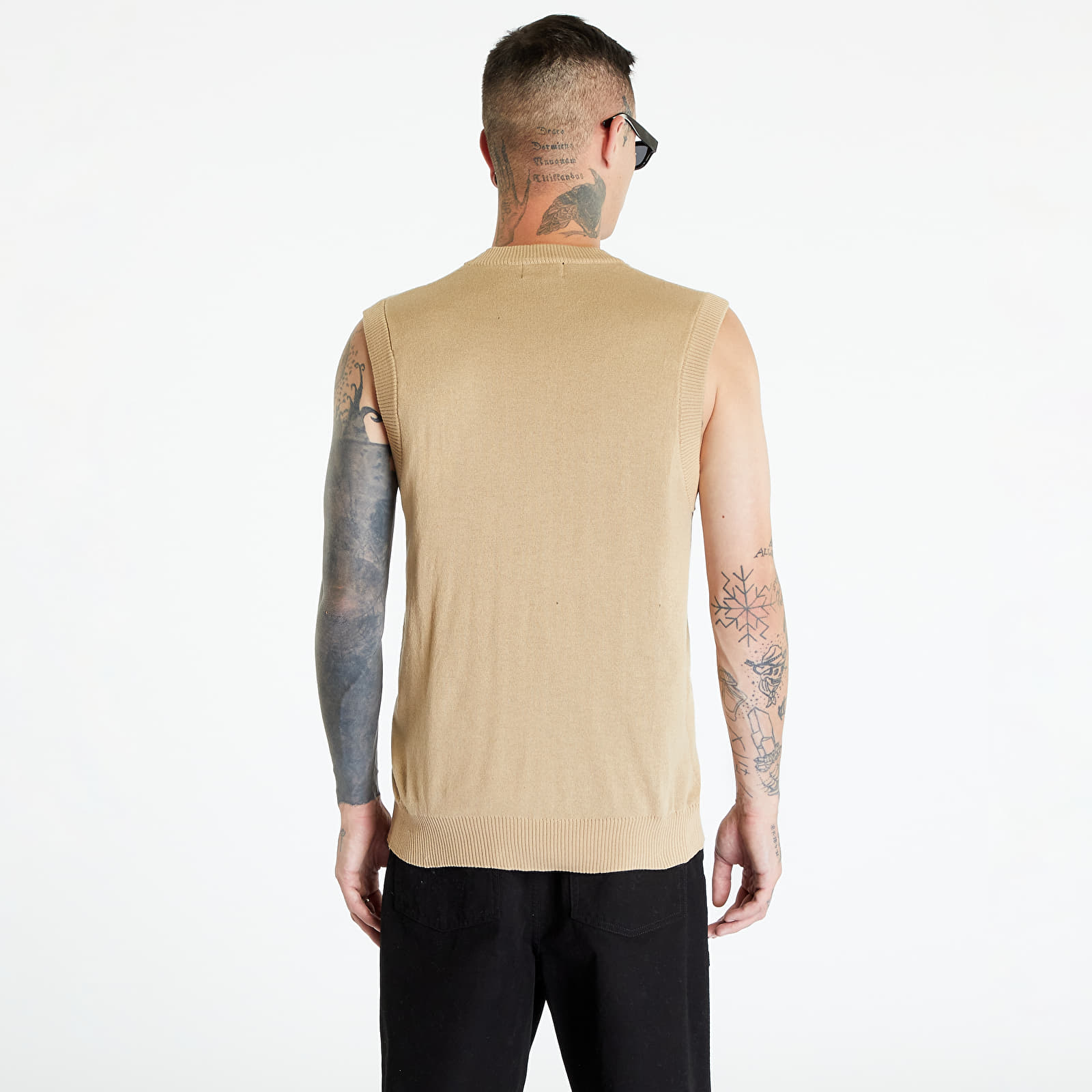 Pulóverek RIPNDIP Shock Knit Sweater Vest Natural