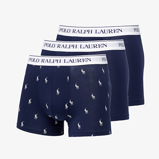 Ralph Lauren Polo Stretch Cotton Classic Trunks Blue Pack of 3