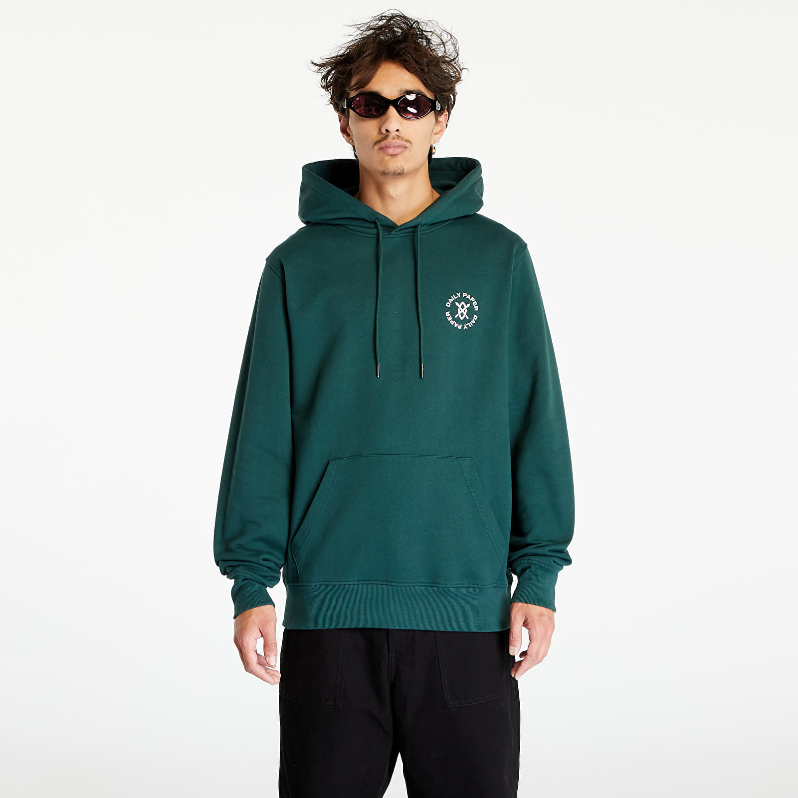 Levně Daily Paper Circle Hoodie Pine Green