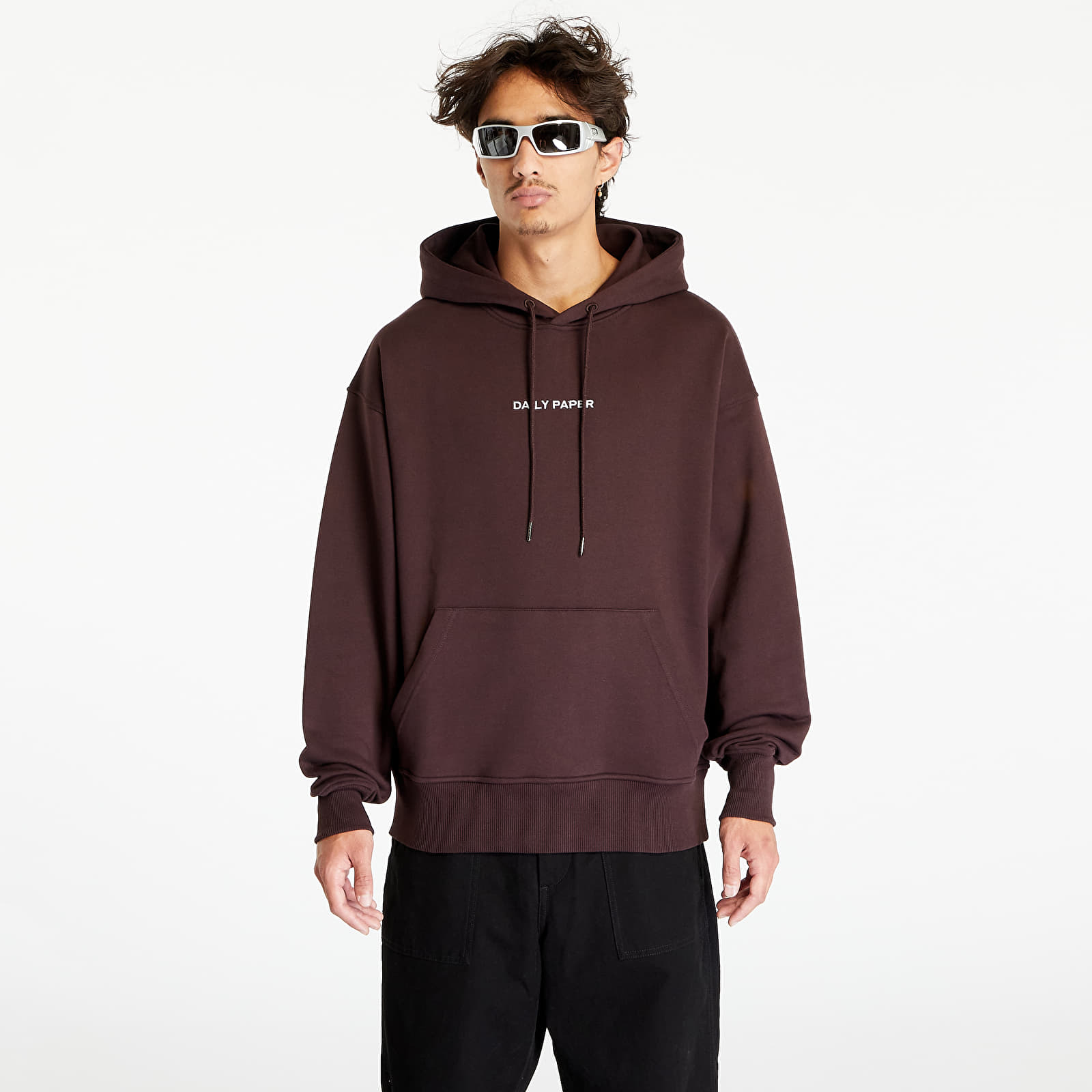 Levně Daily Paper Elevin Hoodie Syrup Brown