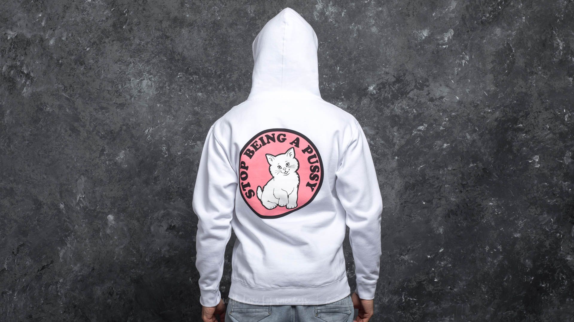 Hoodies and sweatshirts RIPNDIP Stop Being A Pussy Hoodie White