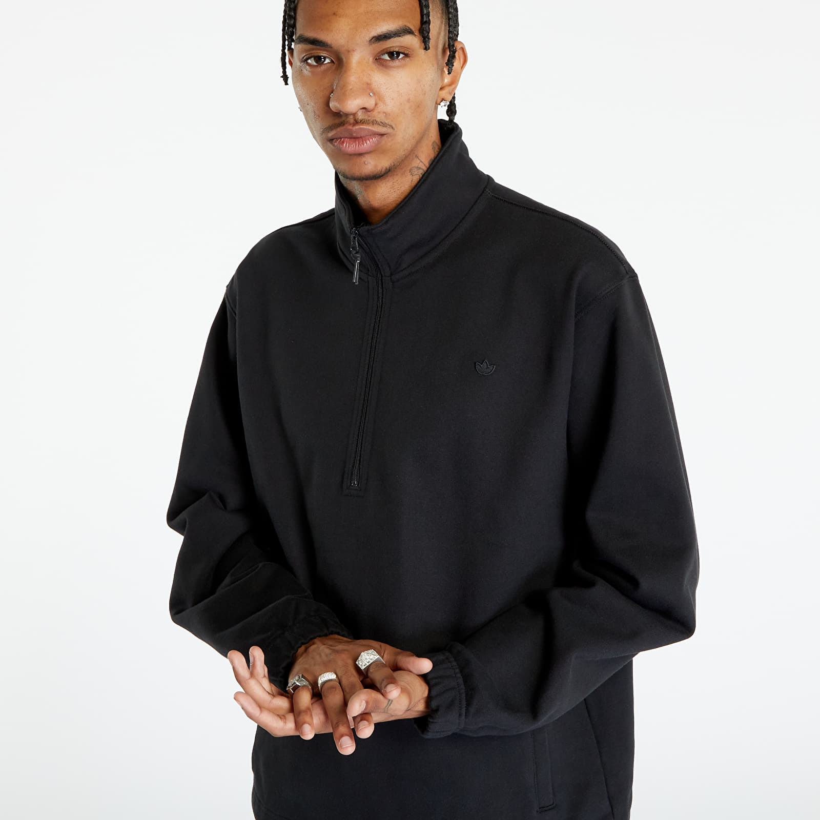 Hanorace adidas Adicolor Contempo Half-Zip Crew Sweatshirt Black