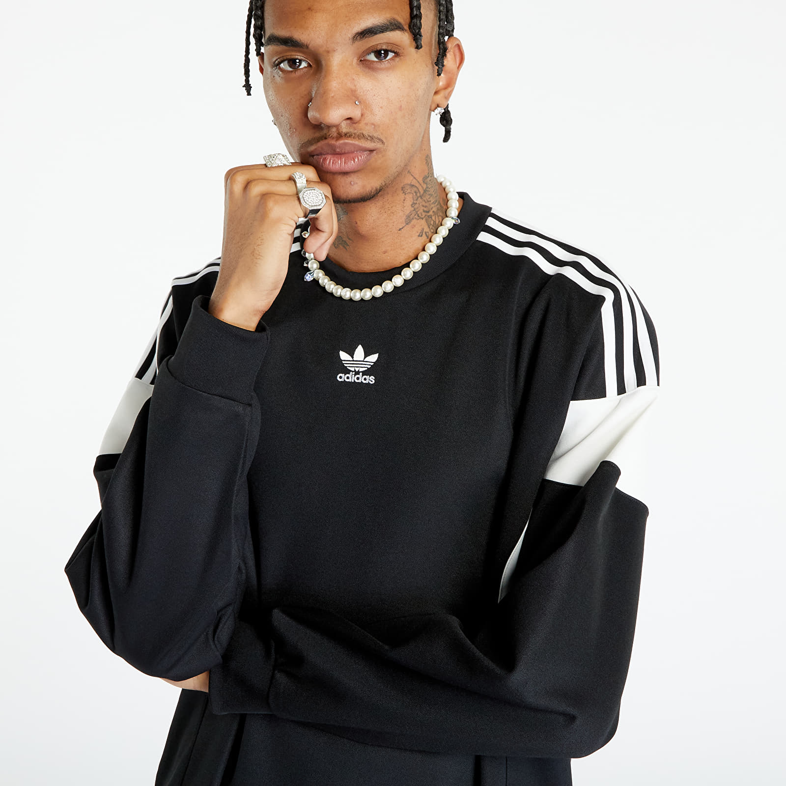 Mikiny adidas Adicolor Classics Cut Line Sweatshirt Black