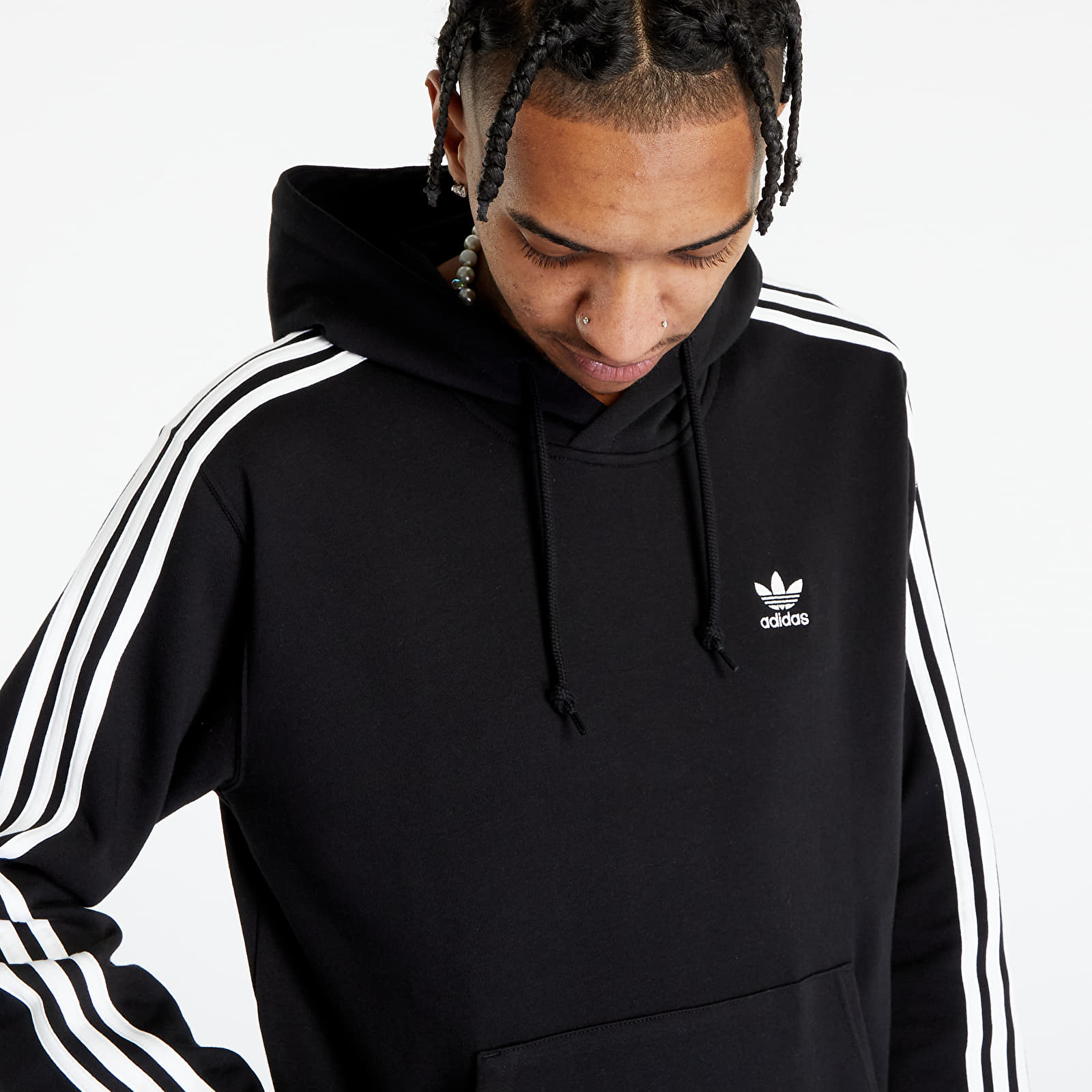 Mikiny adidas 3-Stripes Hoody Black
