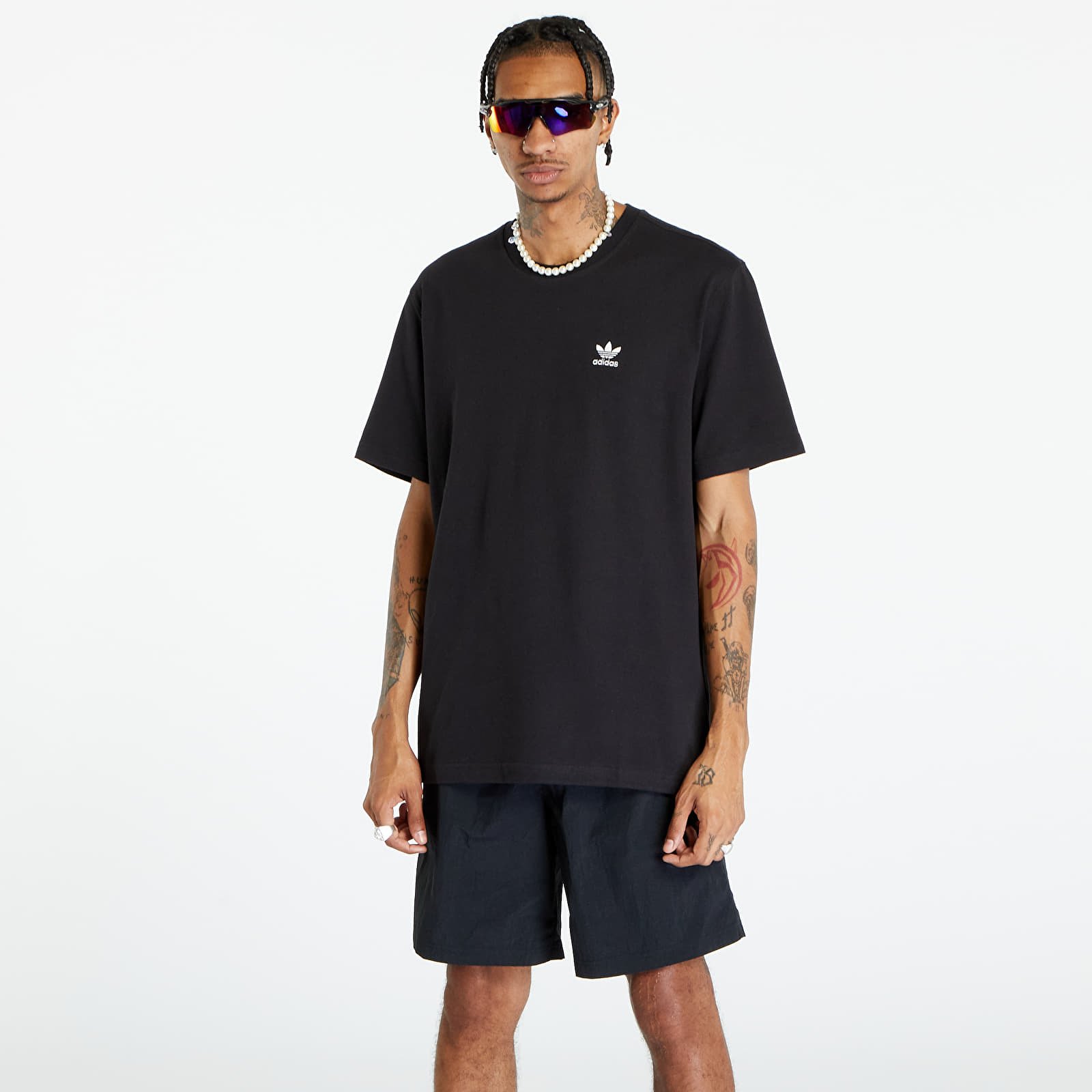 Levně adidas Back+Front Trefoil Boxy Tee Black/ White