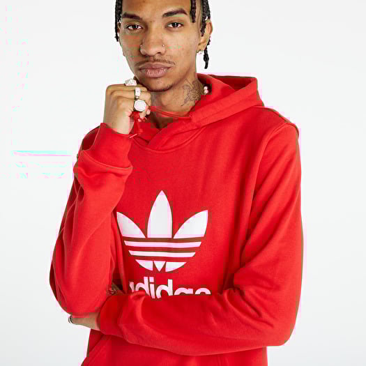 Adidas trefoil sweatshirt red deals