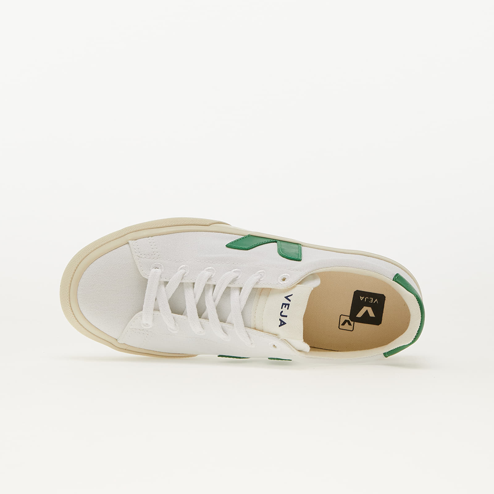 Încălțăminte și sneakerși pentru bărbați Veja Campo Canvas White/ Emeraude