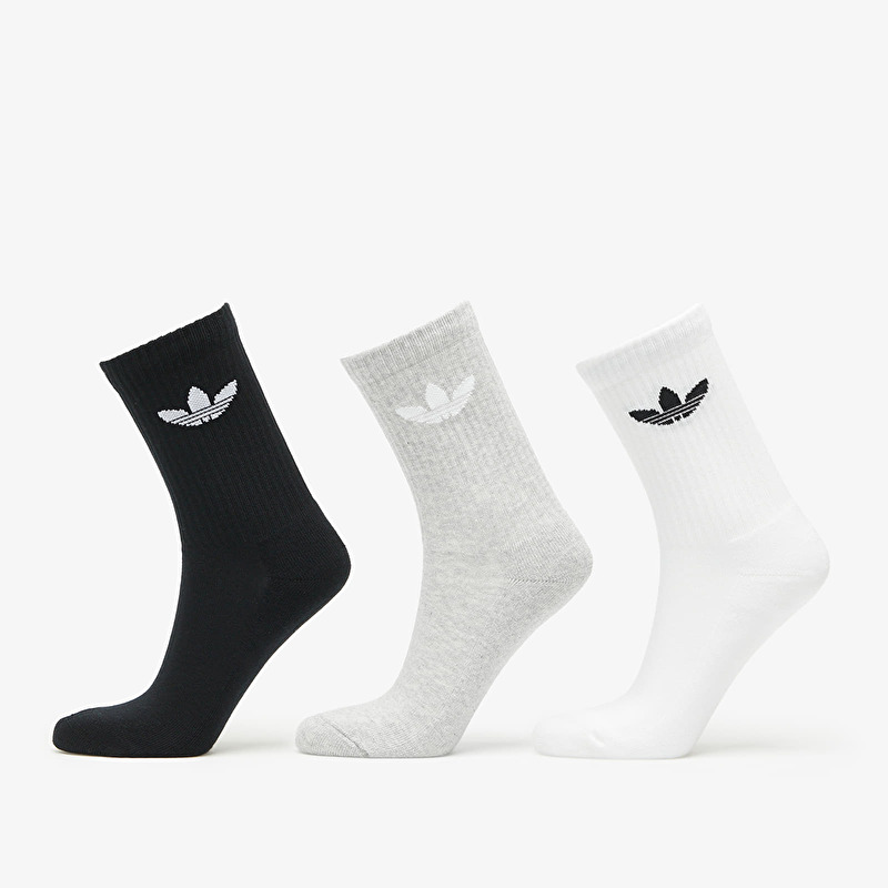 Chaussettes adidas Trefoil Cushion Crew Sock 3-Pack White/ Medium Grey Heather/ Black