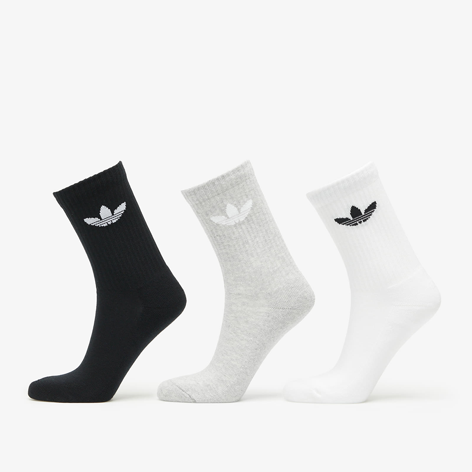 Ponožky adidas Trefoil Cushion Crew Sock 3-Pack White/ Medium Grey Heather/ Black