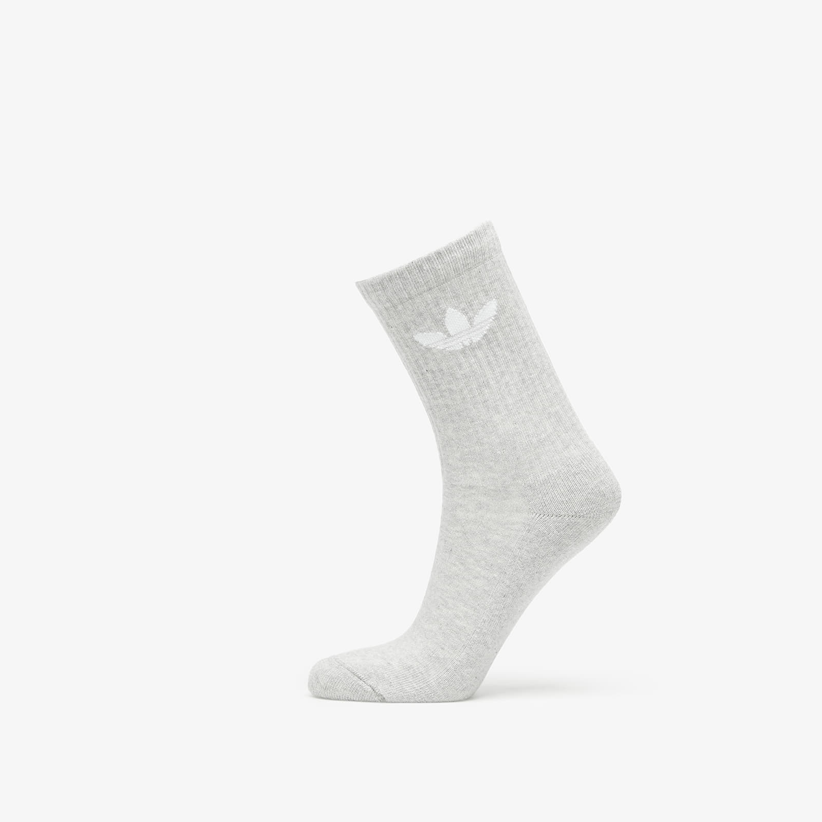 Socks adidas Trefoil Cushion Crew Sock 3-Pack White/ Medium Grey Heather/ Black