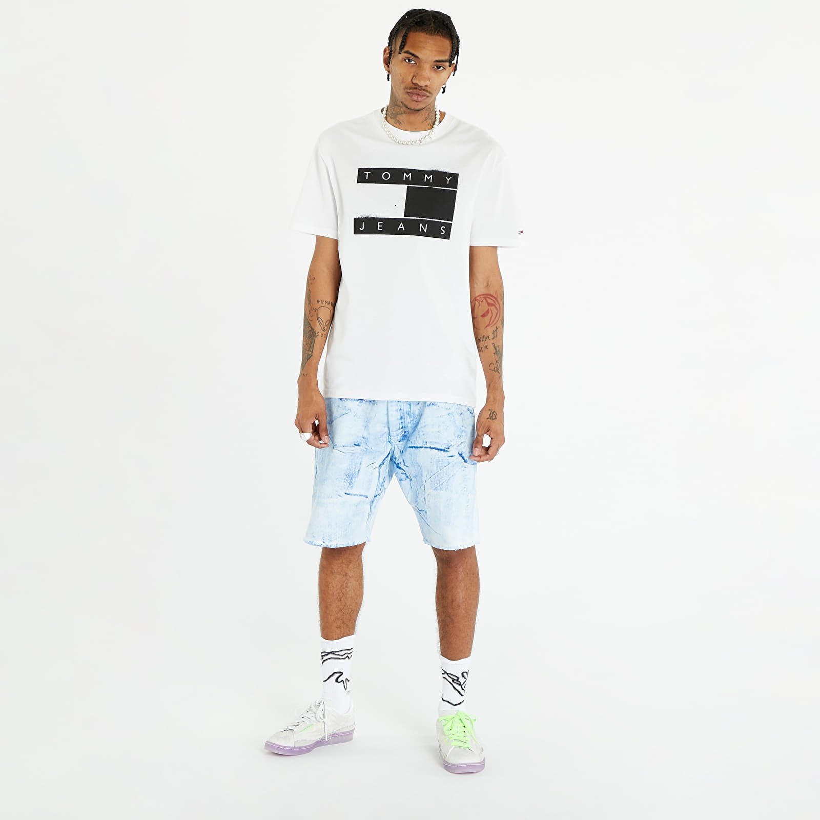 Tričká Tommy Jeans Classic Spray Flag T-Shirt White