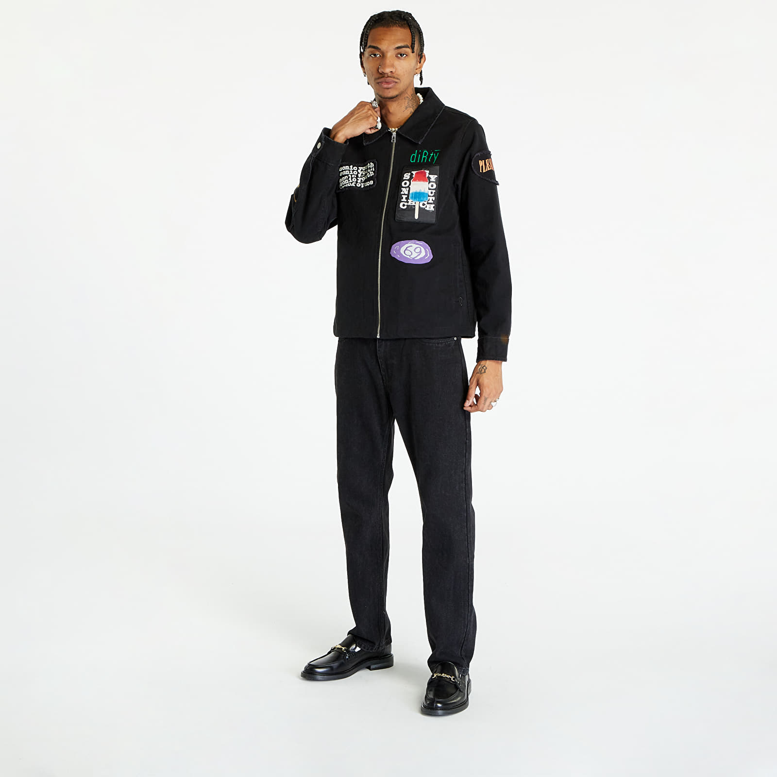 Bikses PLEASURES x Sonic Youth Washing Machine Denim Black