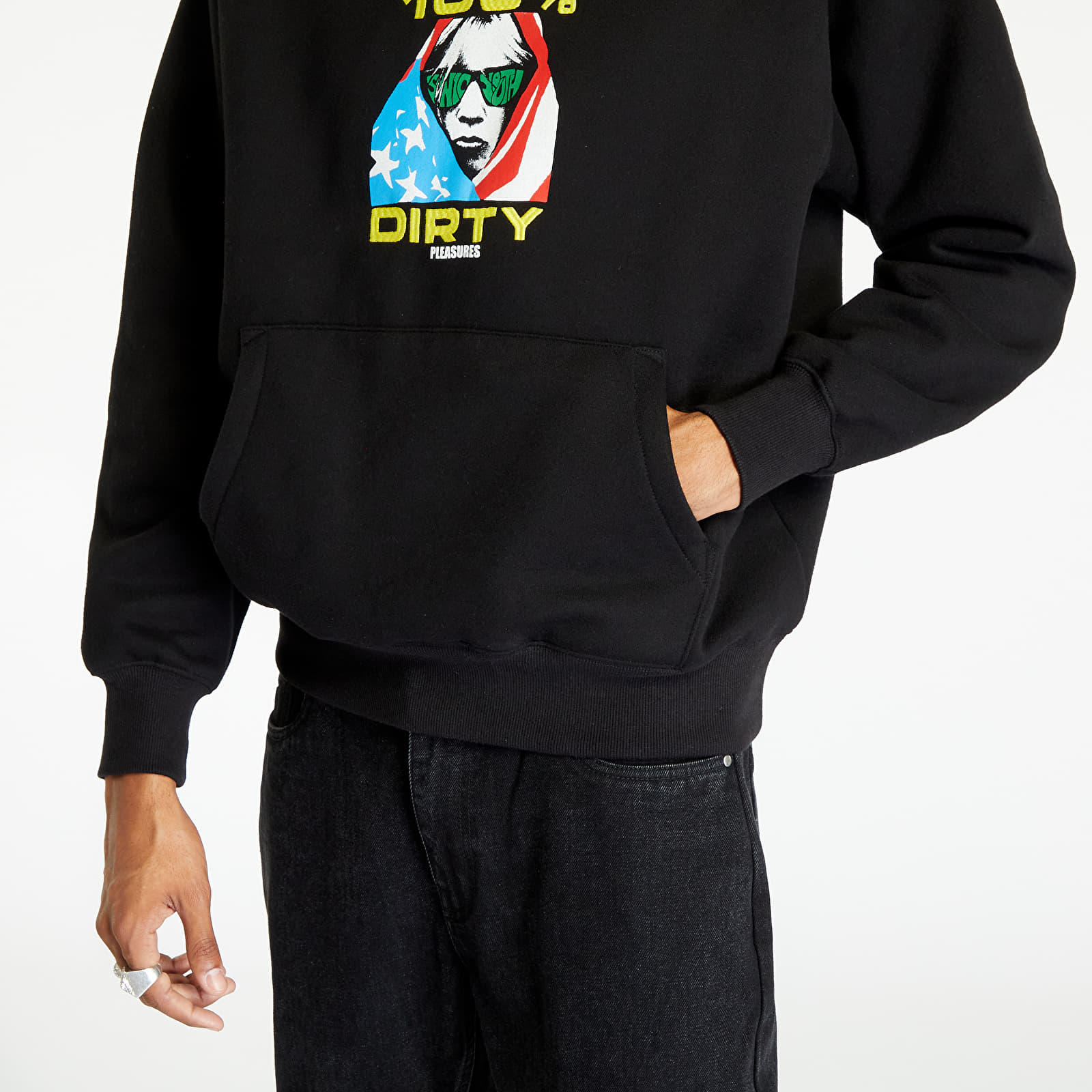 Kapucnis pulóverek és pulcsik PLEASURES Dirty Hoodie Black