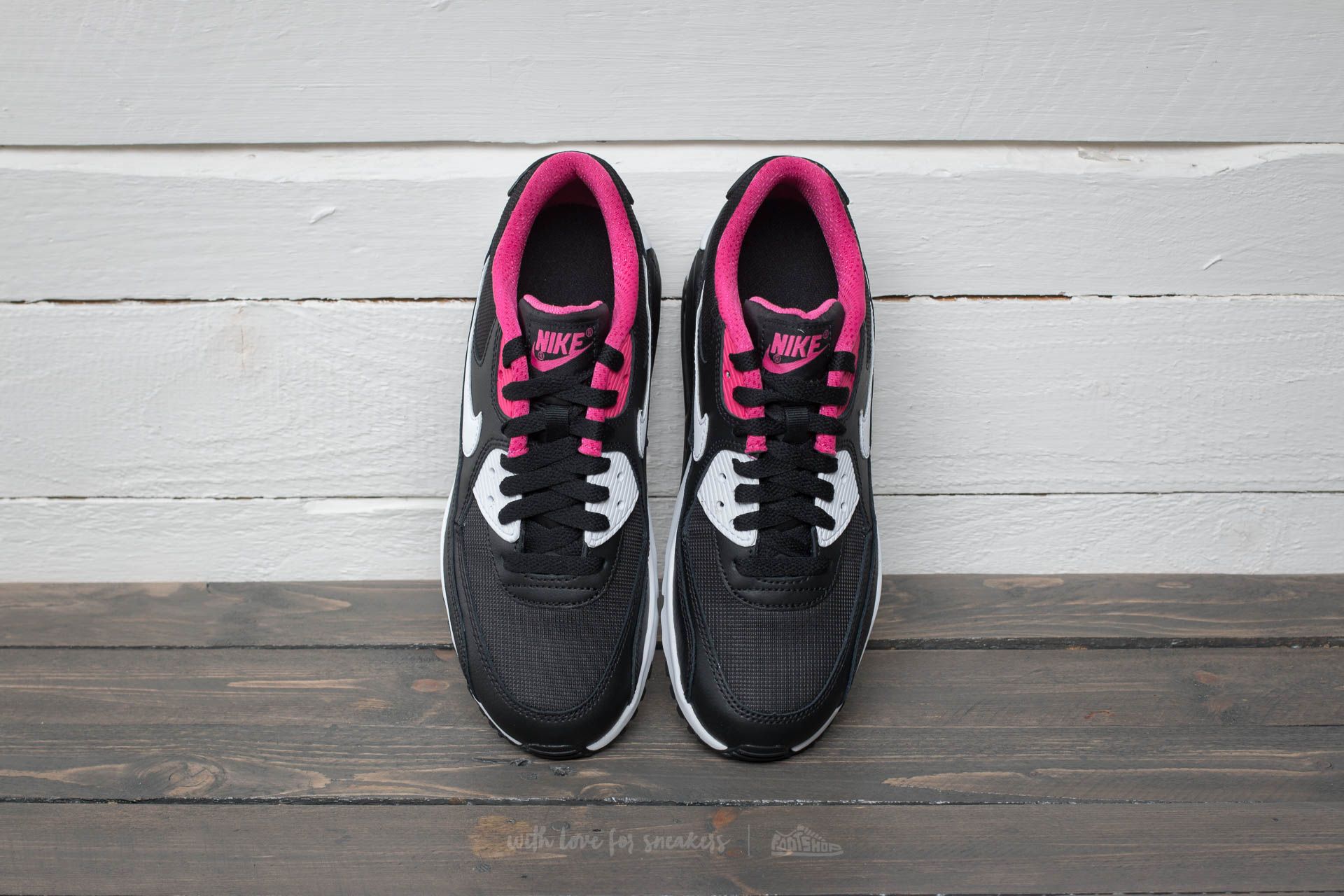 Women's shoes Nike Air Max 90 Mesh (GS) Black/ White-Vivid Pink