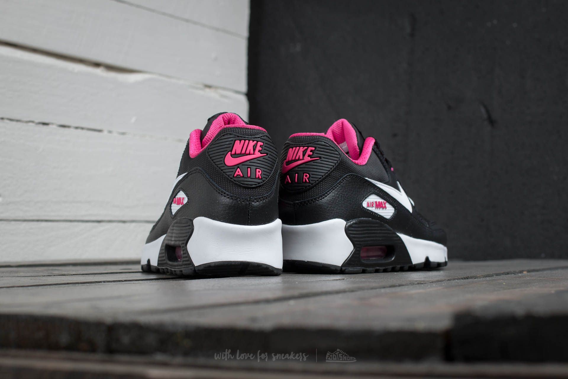 Women s shoes Nike Air Max 90 Mesh GS Black White Vivid Pink