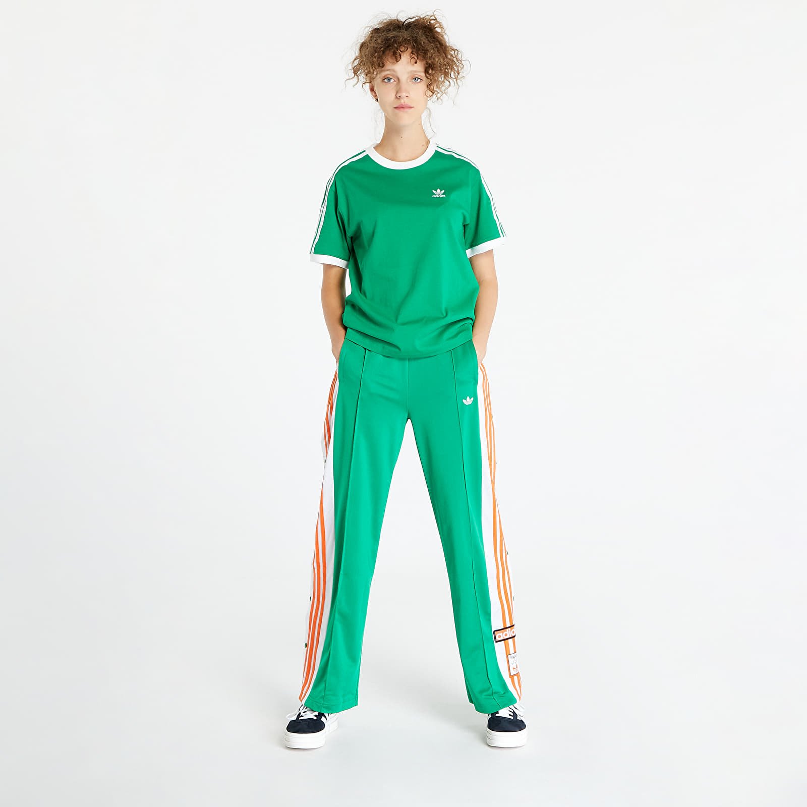 Adidas originals retro 3 stripes t-shirt deals emerald green