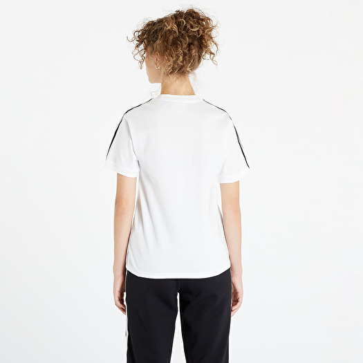 Adidas t shirt 3 stripes white hot sale