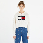 Sweaters Tommy Jeans Center Flag Cable Hoodie White Footshop