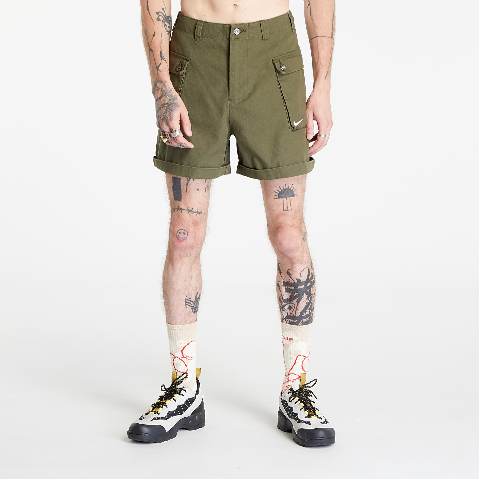 Nike - life men's woven cargo shorts cargo khaki/ white