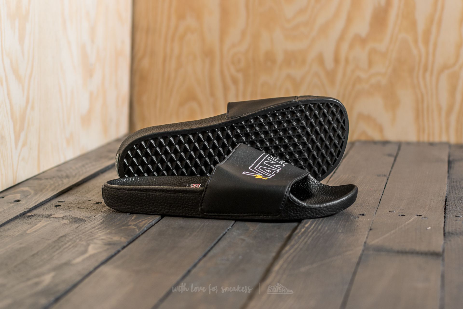 Sko til mænd Vans x Peanuts Slide-On Black