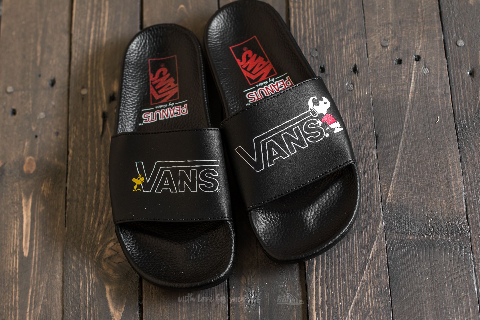 Men s shoes Vans x Peanuts Slide On Black Footshop