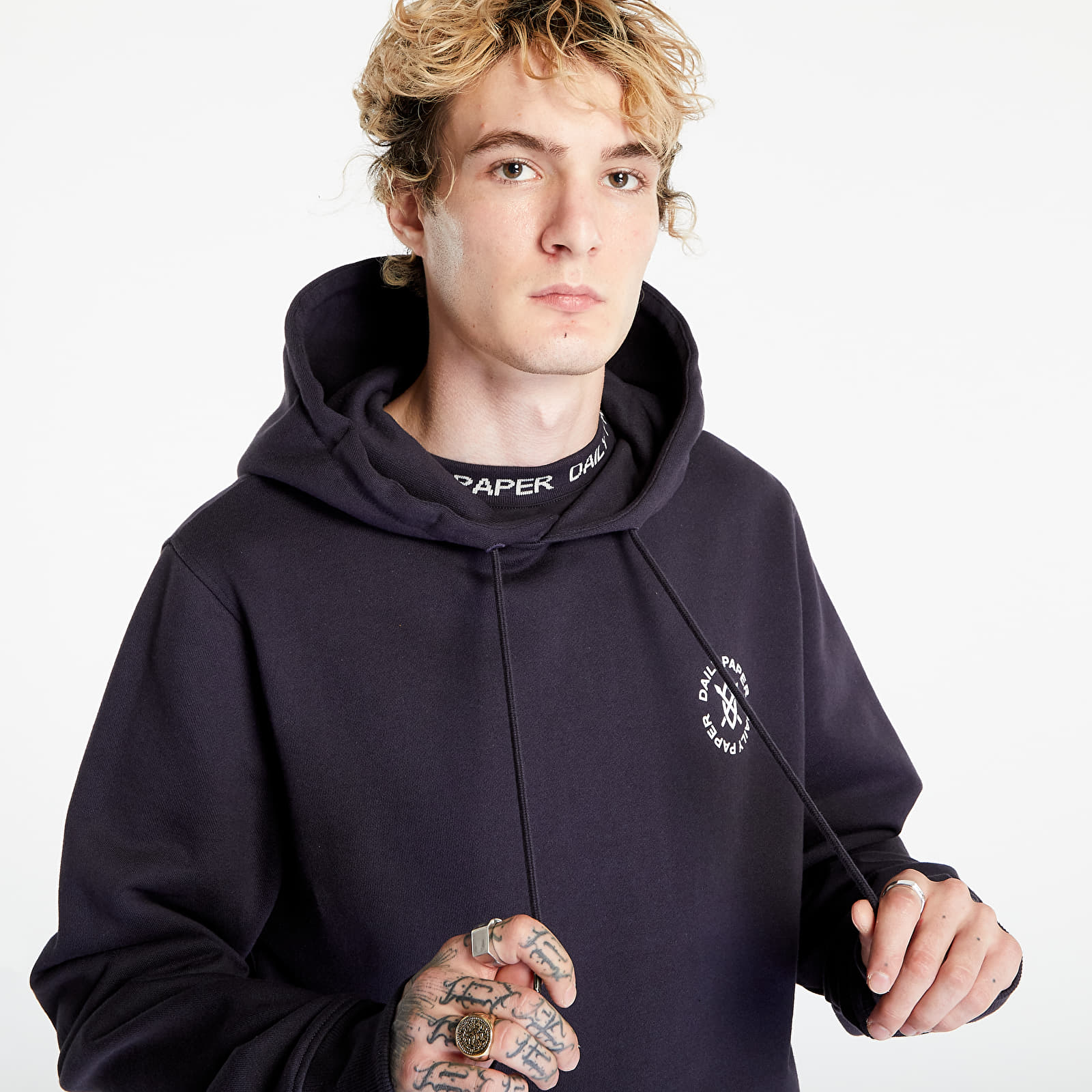 Hoodies and sweatshirts Daily Paper Circle Hoodie Deep Navy Footshop