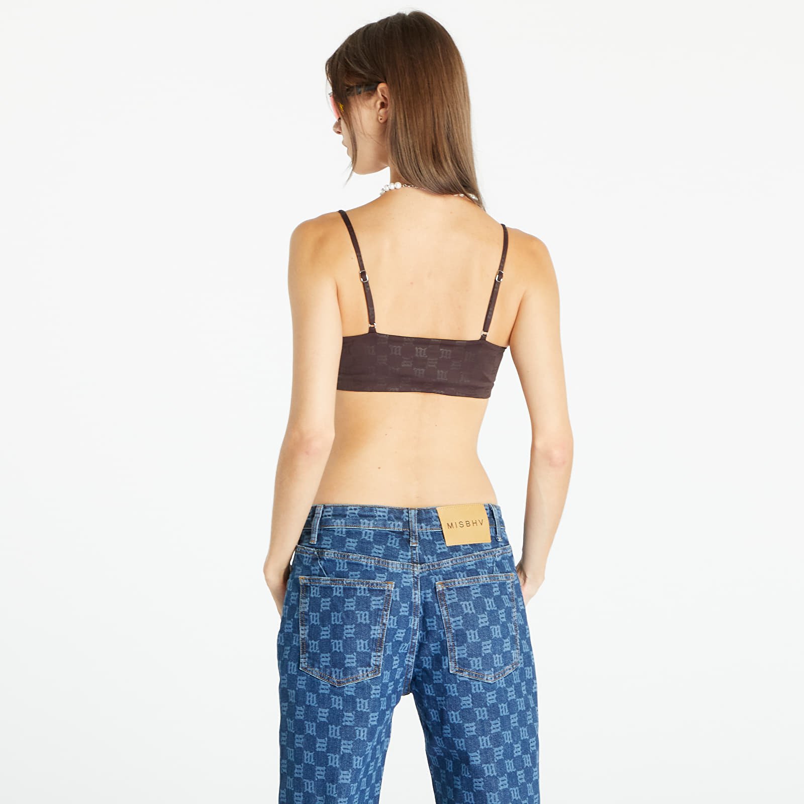 Bras MISBHV Lycra Monogram Spaghetti Bralette Wenge