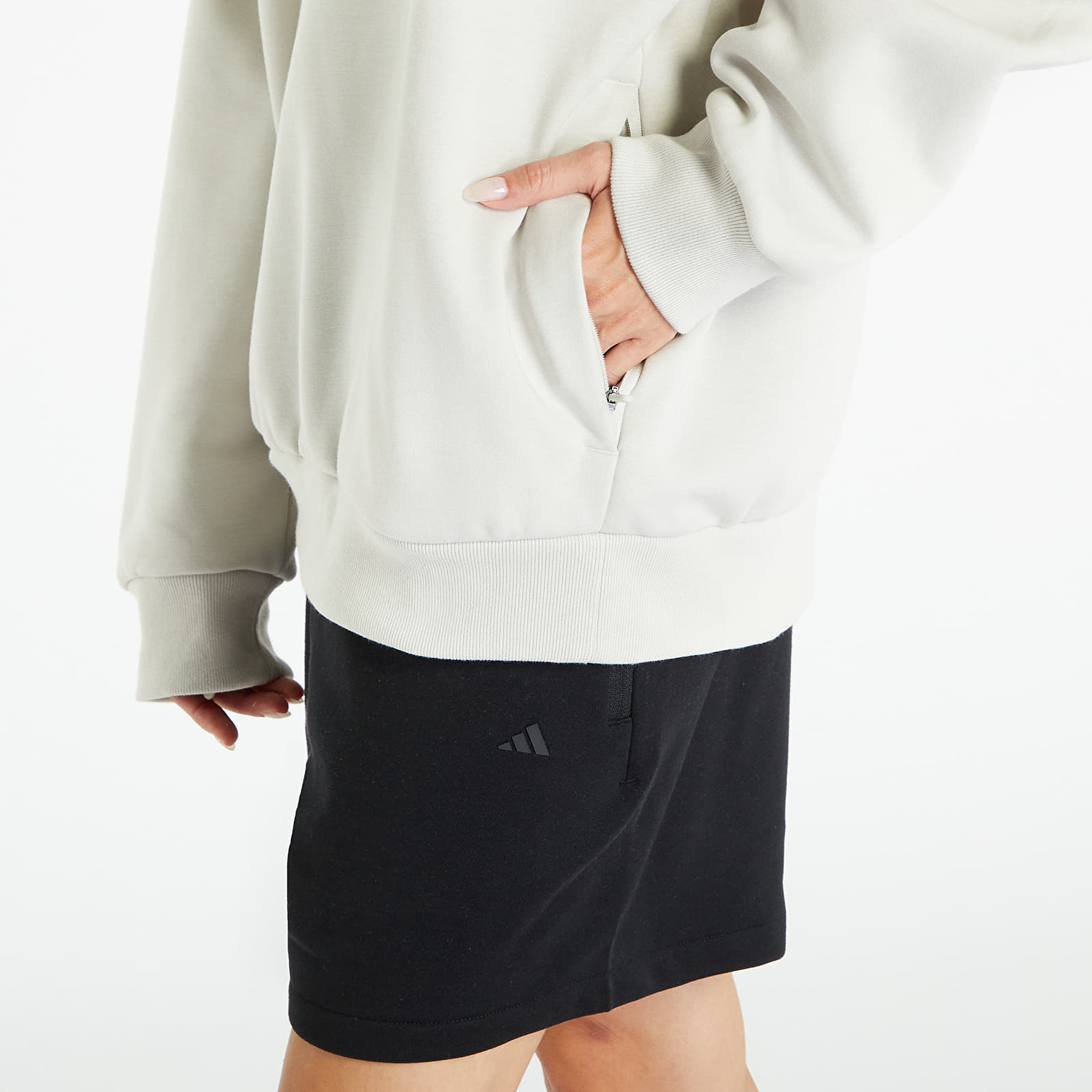 Bluzy adidas Basketball One Fleece Hoodie UNISEX Talc