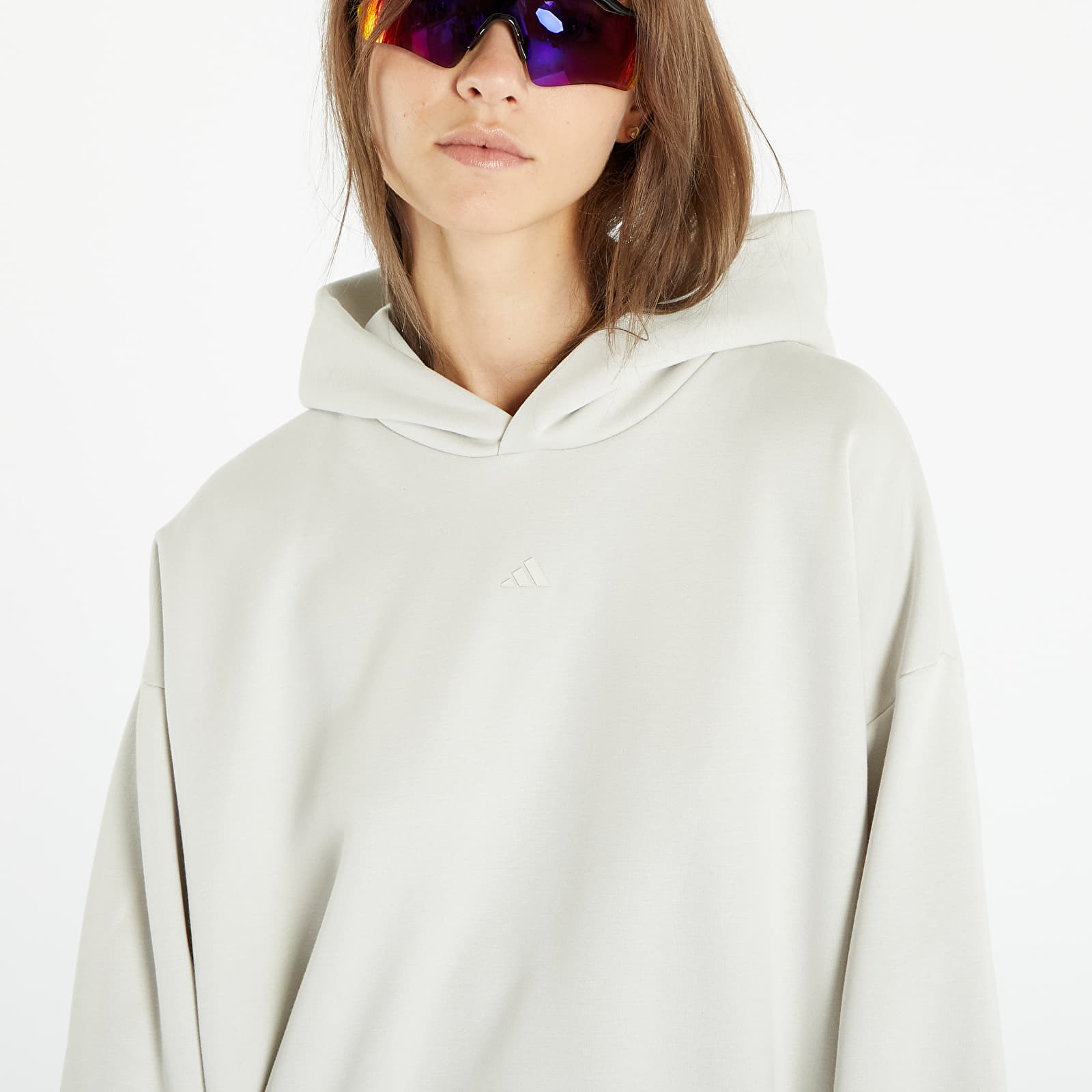 Bluzy adidas Basketball One Fleece Hoodie UNISEX Talc