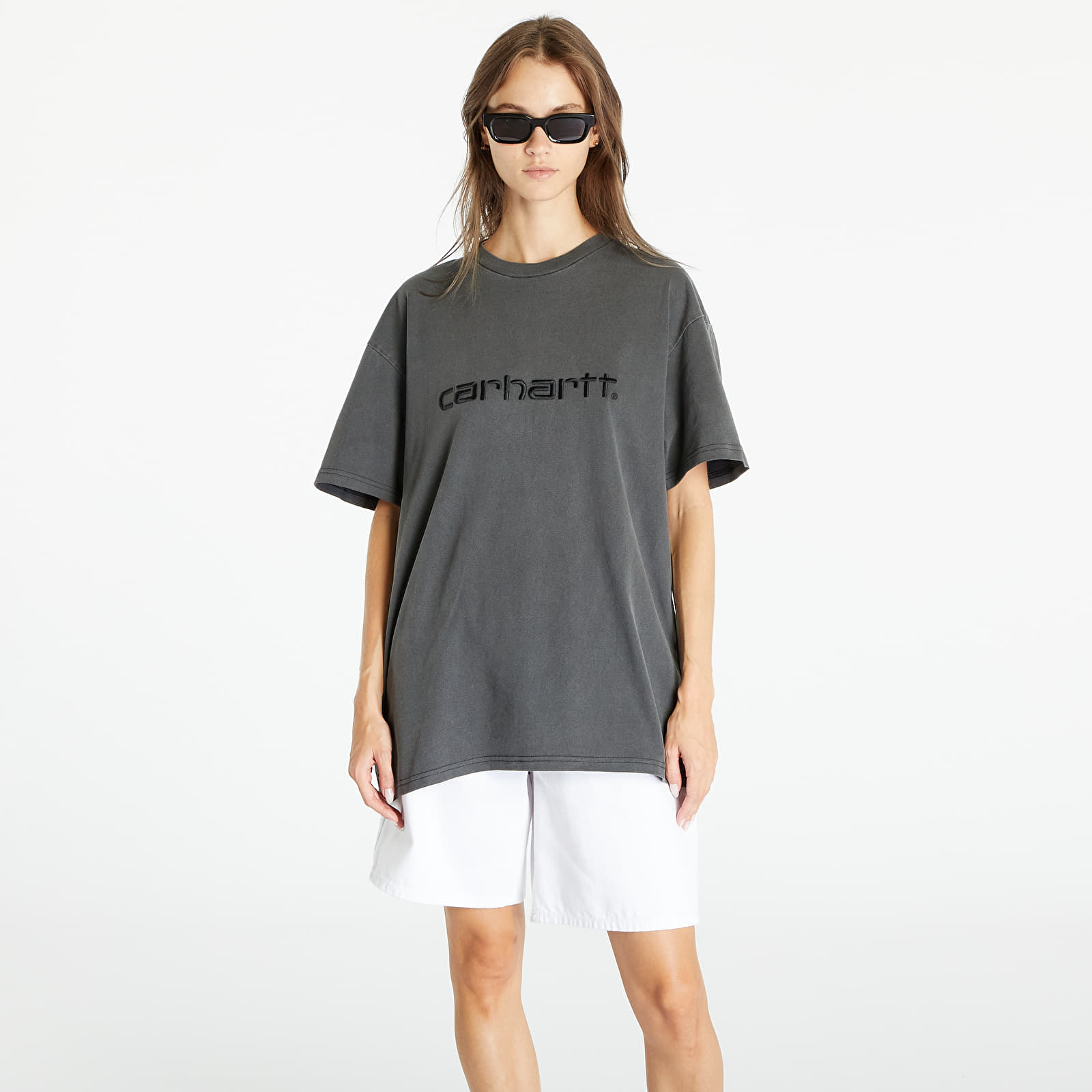 Marškinėliai Carhartt WIP Duster Short Sleeve T-Shirt UNISEX Black Garment Dyed