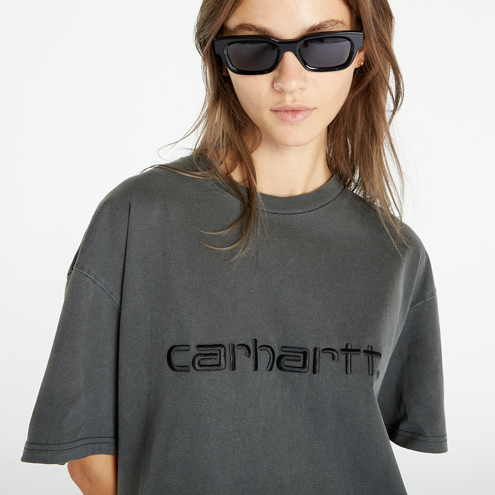 Marškinėliai Carhartt WIP Duster Short Sleeve T-Shirt UNISEX Black Garment Dyed