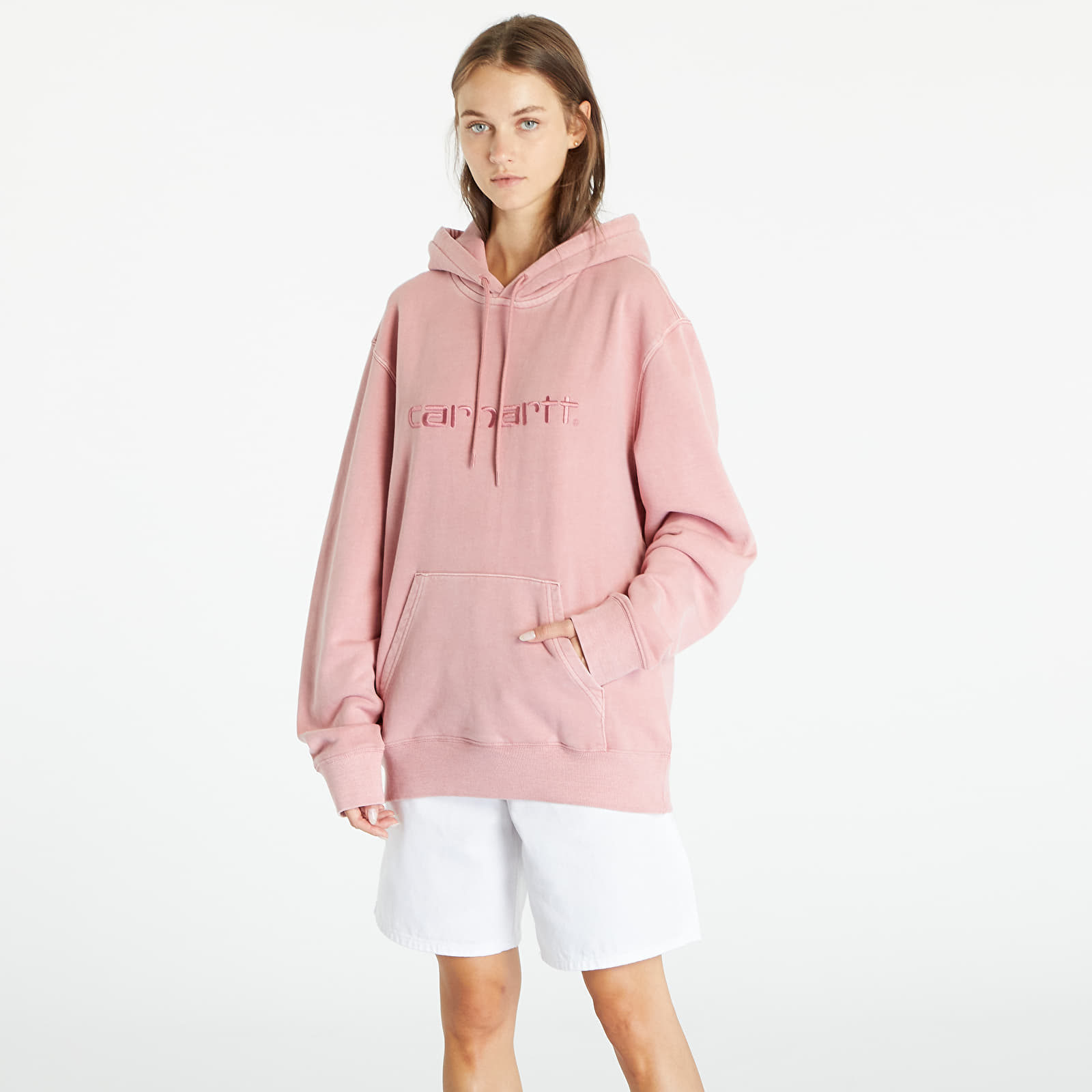 Džemperiai su gobtuvais ir džemperiai Carhartt WIP Hooded Duster Sweat Dahlia Garment Dyed