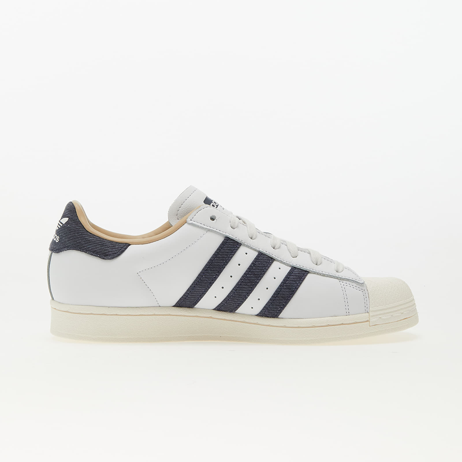 White and navy blue adidas superstar cheap
